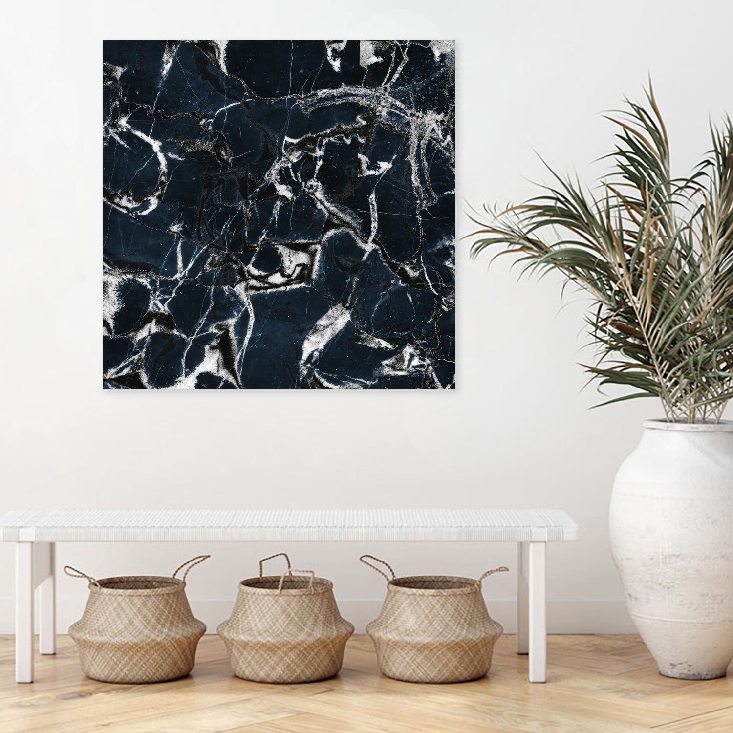 dark marble blue & black by Dirk Wüstenhagen on GIANT ART - black mixed media