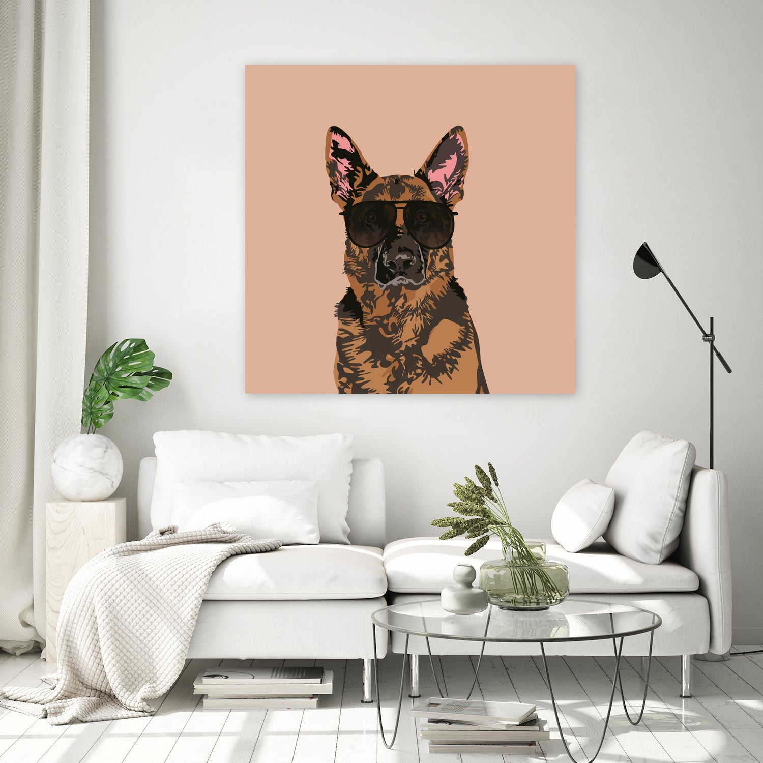 Cool German Shepherd for German Shepherd Lovers by Haidi Shabrina on GIANT ART - pink vector illustration
