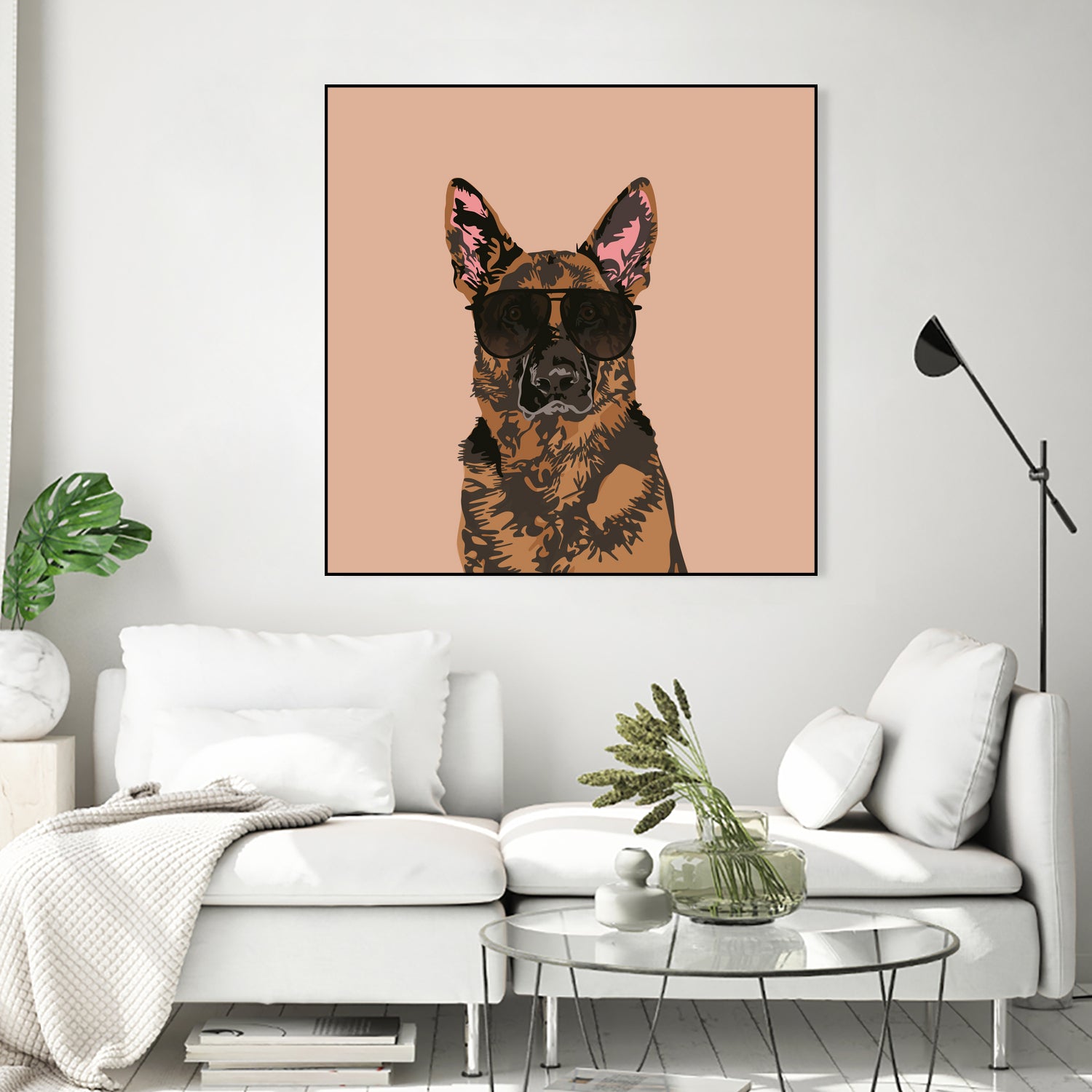 Cool German Shepherd for German Shepherd Lovers by Haidi Shabrina on GIANT ART - pink vector illustration