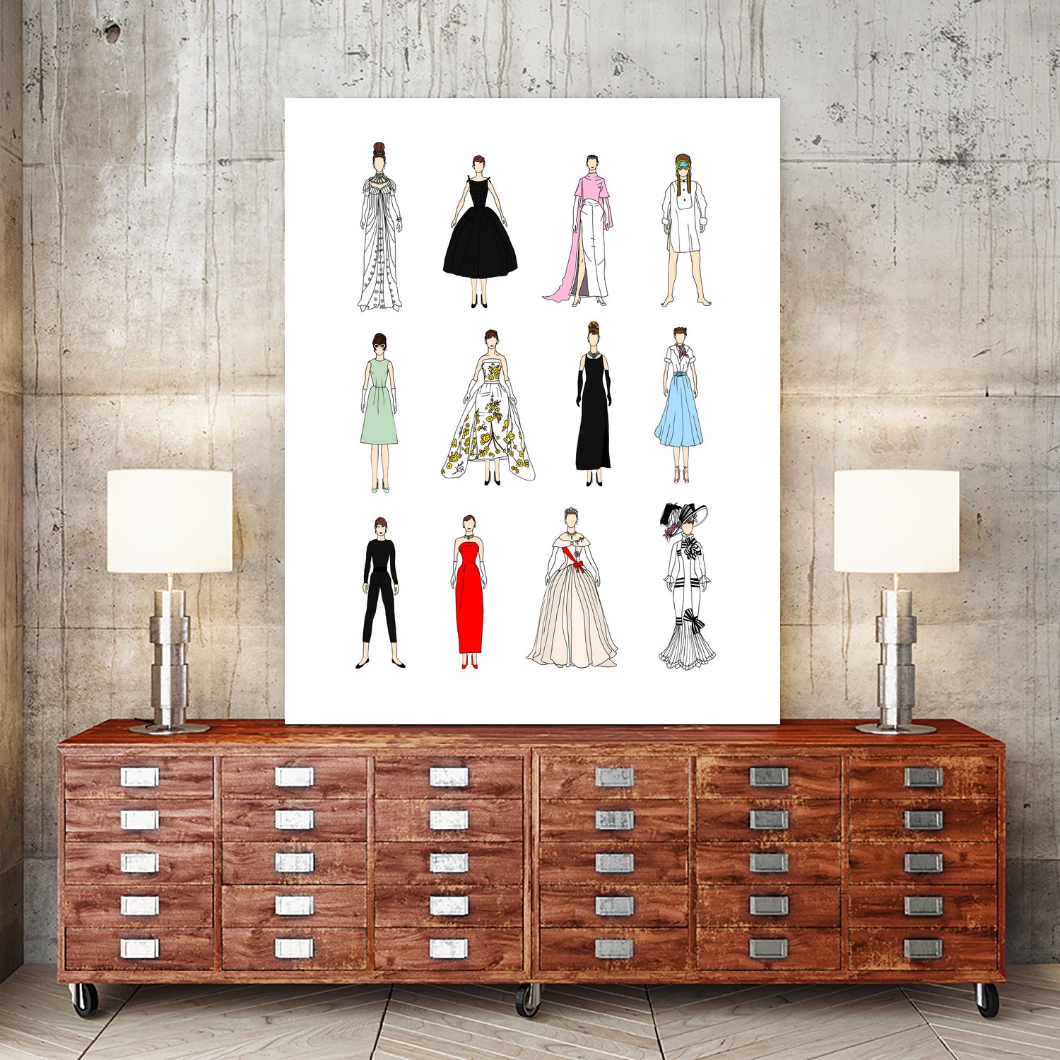 Audrey-Hepburn-Fashion by Winston Chiu on GIANT ART - white character design
