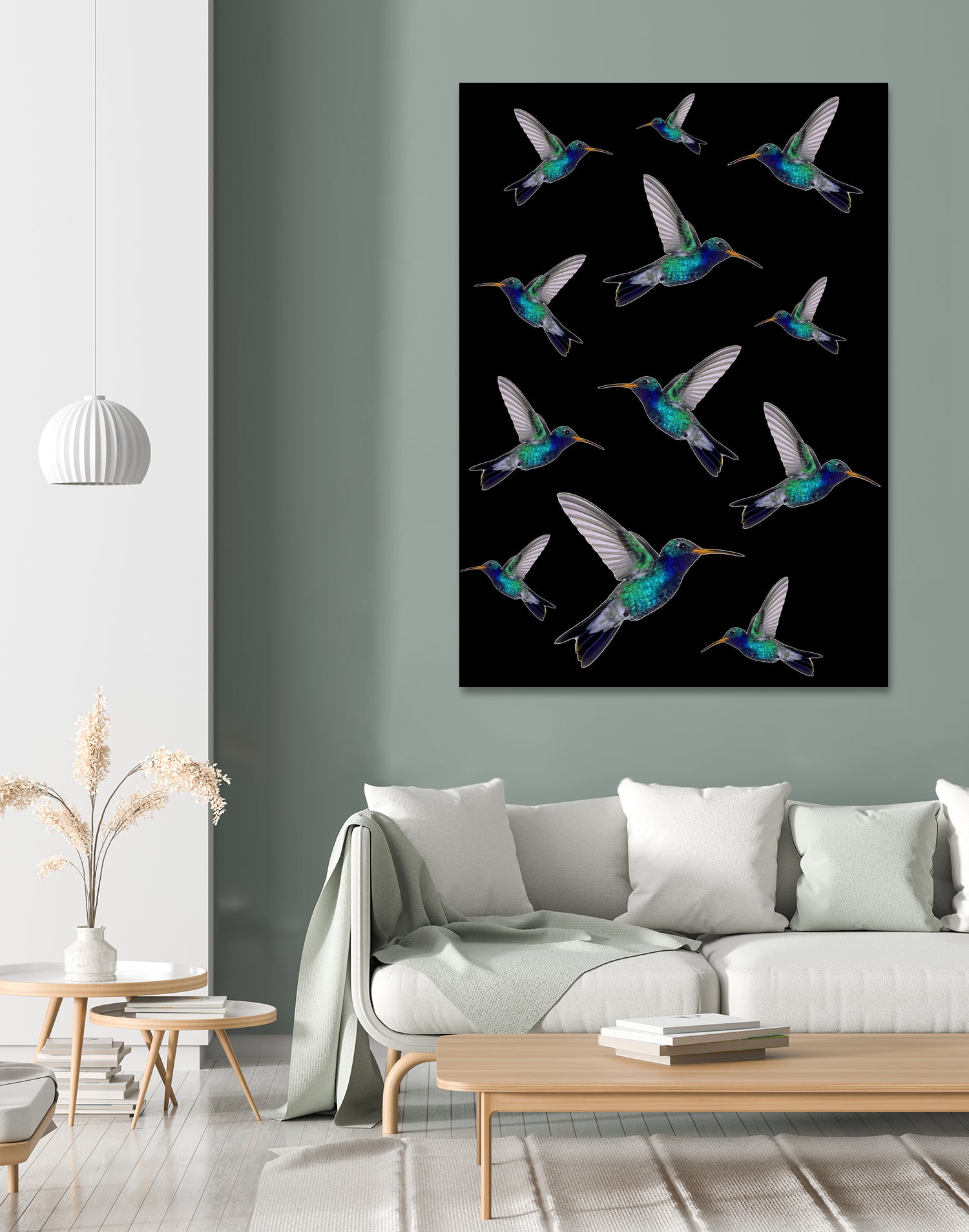 hummingbird pattern by Kiki Castel on GIANT ART - green vector illustration