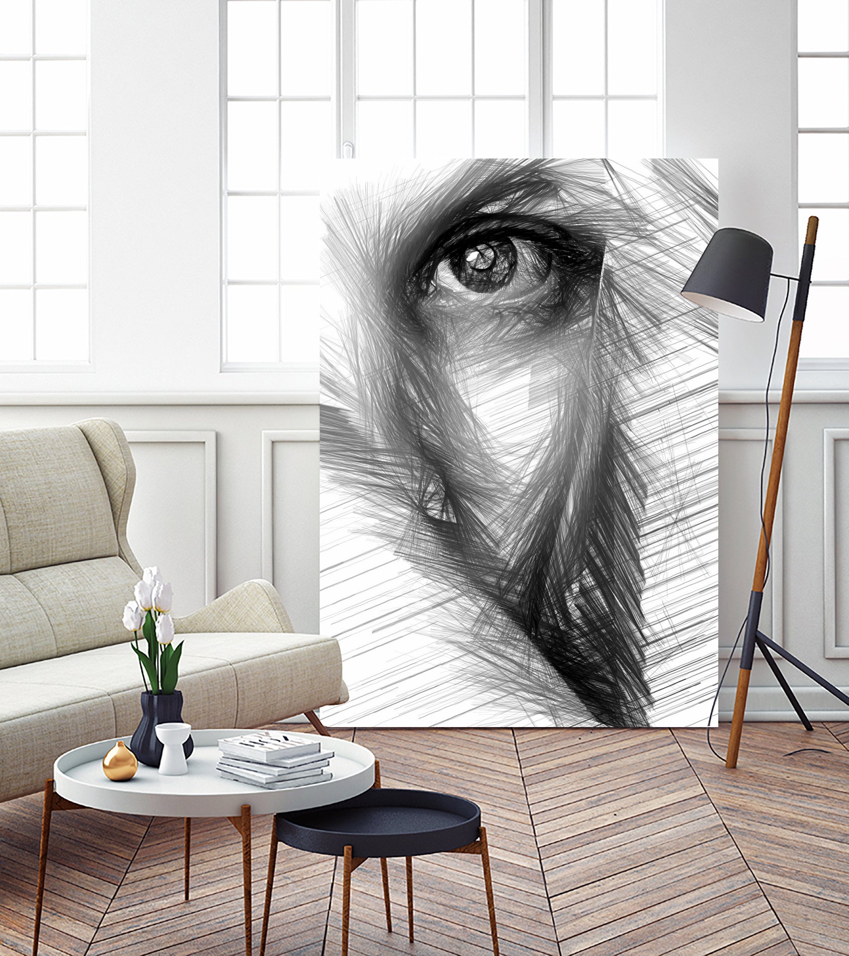 Female Sketch in Black and White 215 by Rafael Salazar on GIANT ART - gray digital drawing