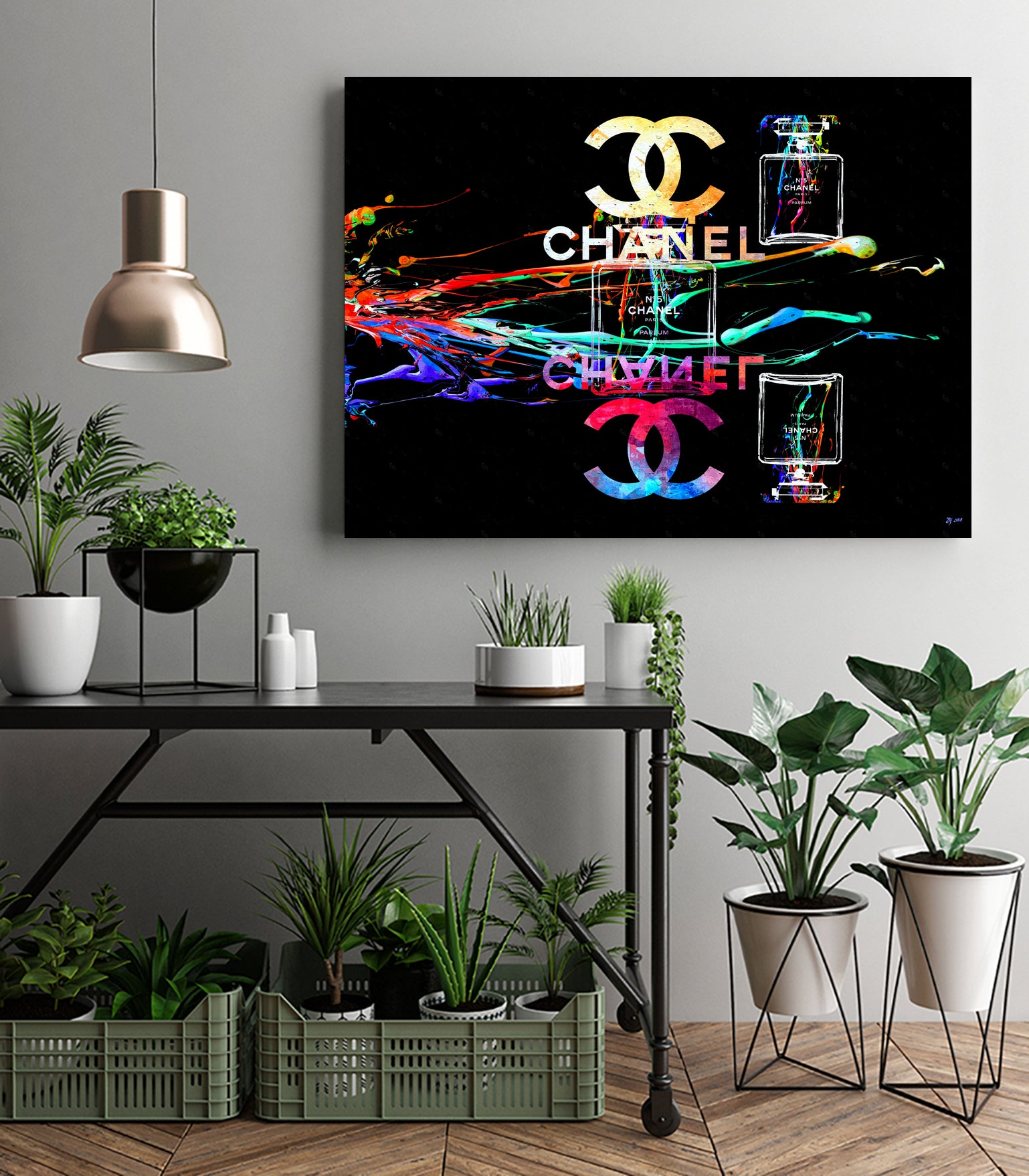 Chanel Perfumes by Daniel Janda on GIANT ART - black mixed media