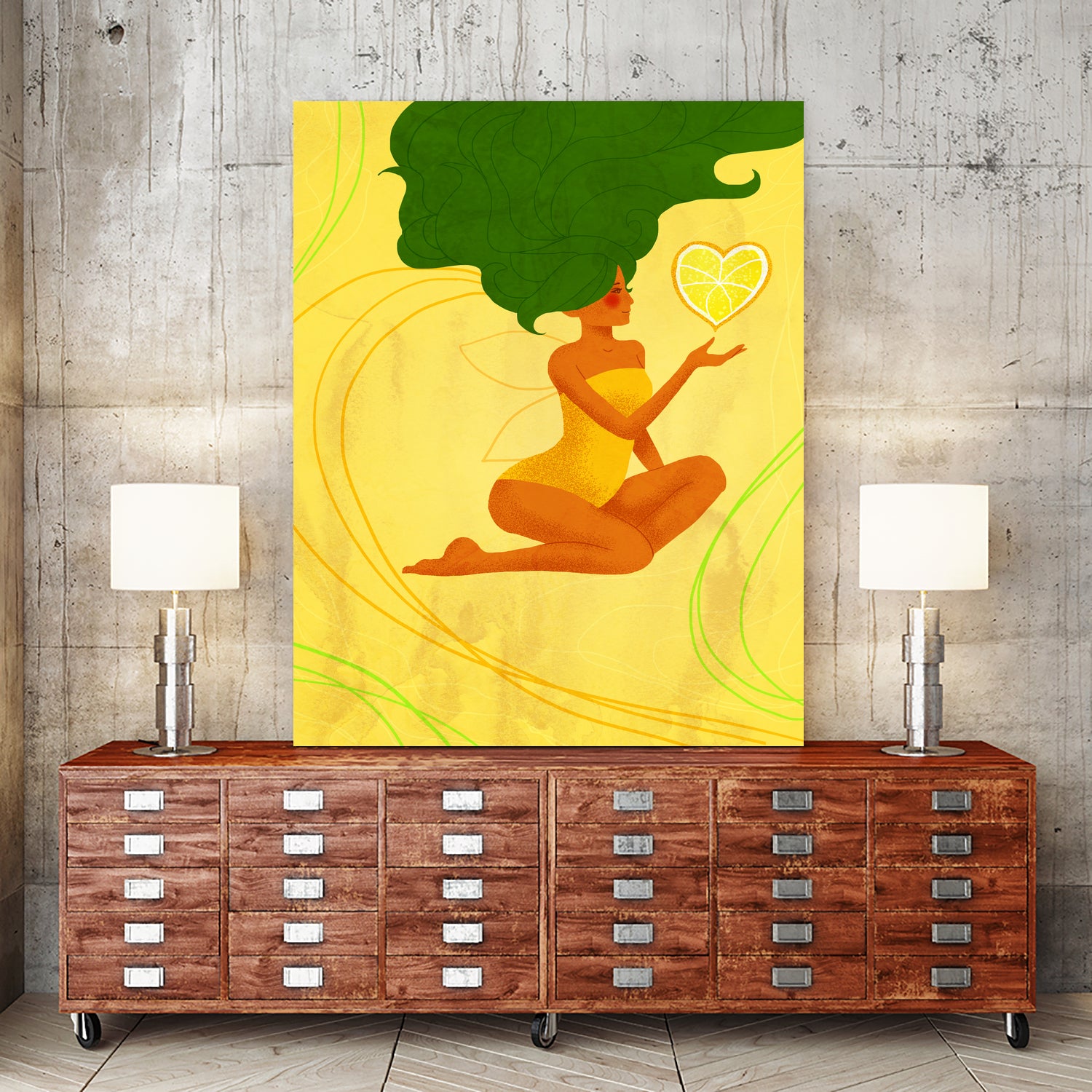 Yellow Lemon Life by Nadia Tokareva on GIANT ART - yellow character design