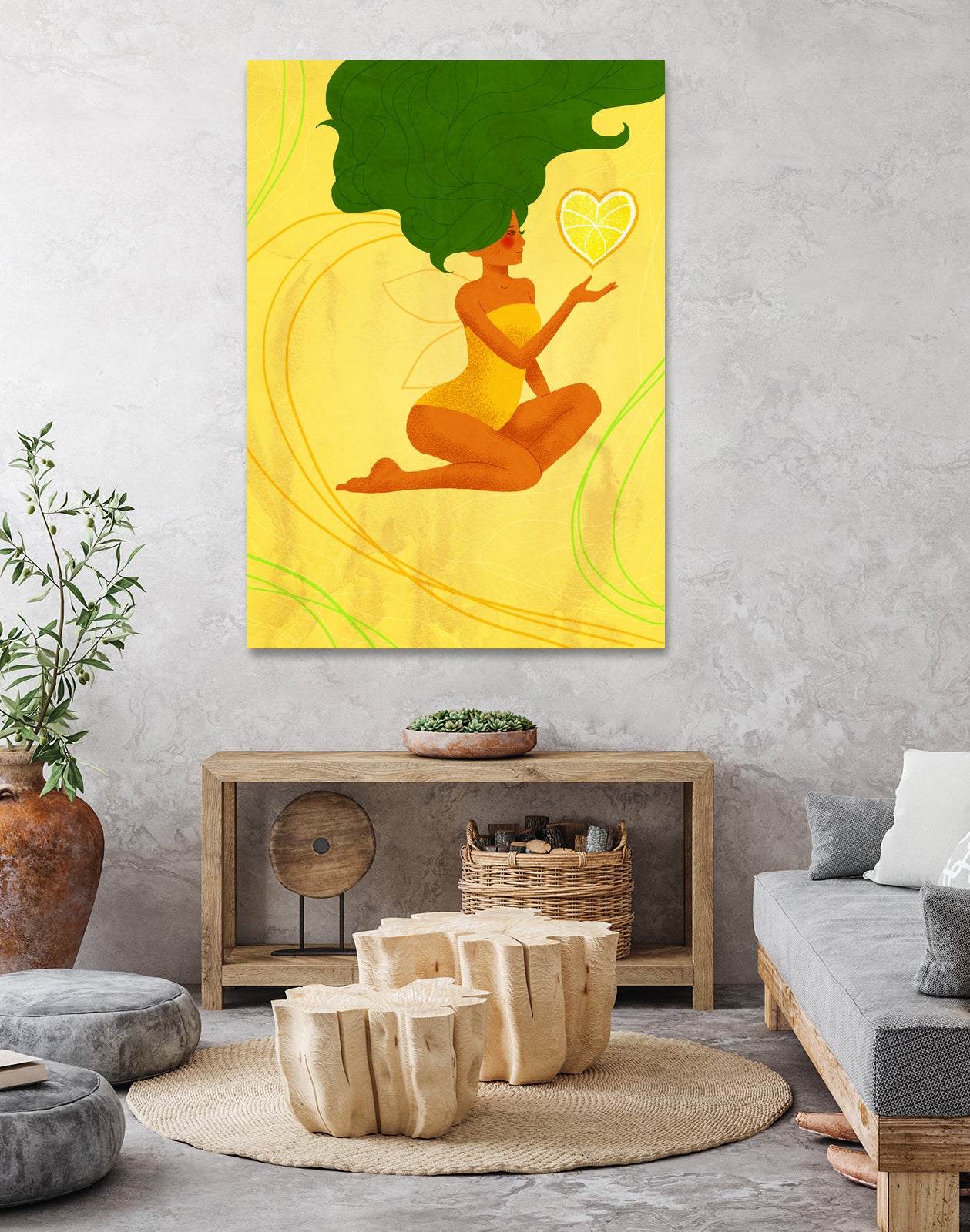 Yellow Lemon Life by Nadia Tokareva on GIANT ART - yellow character design