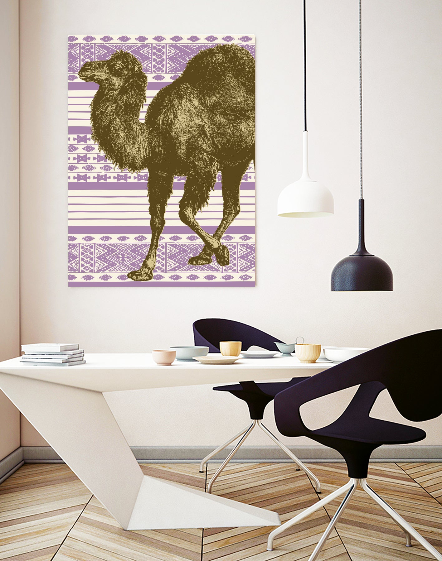 Bazaar Camel Lavender by Thomas Fernez on GIANT ART - fuchsia digital drawing
