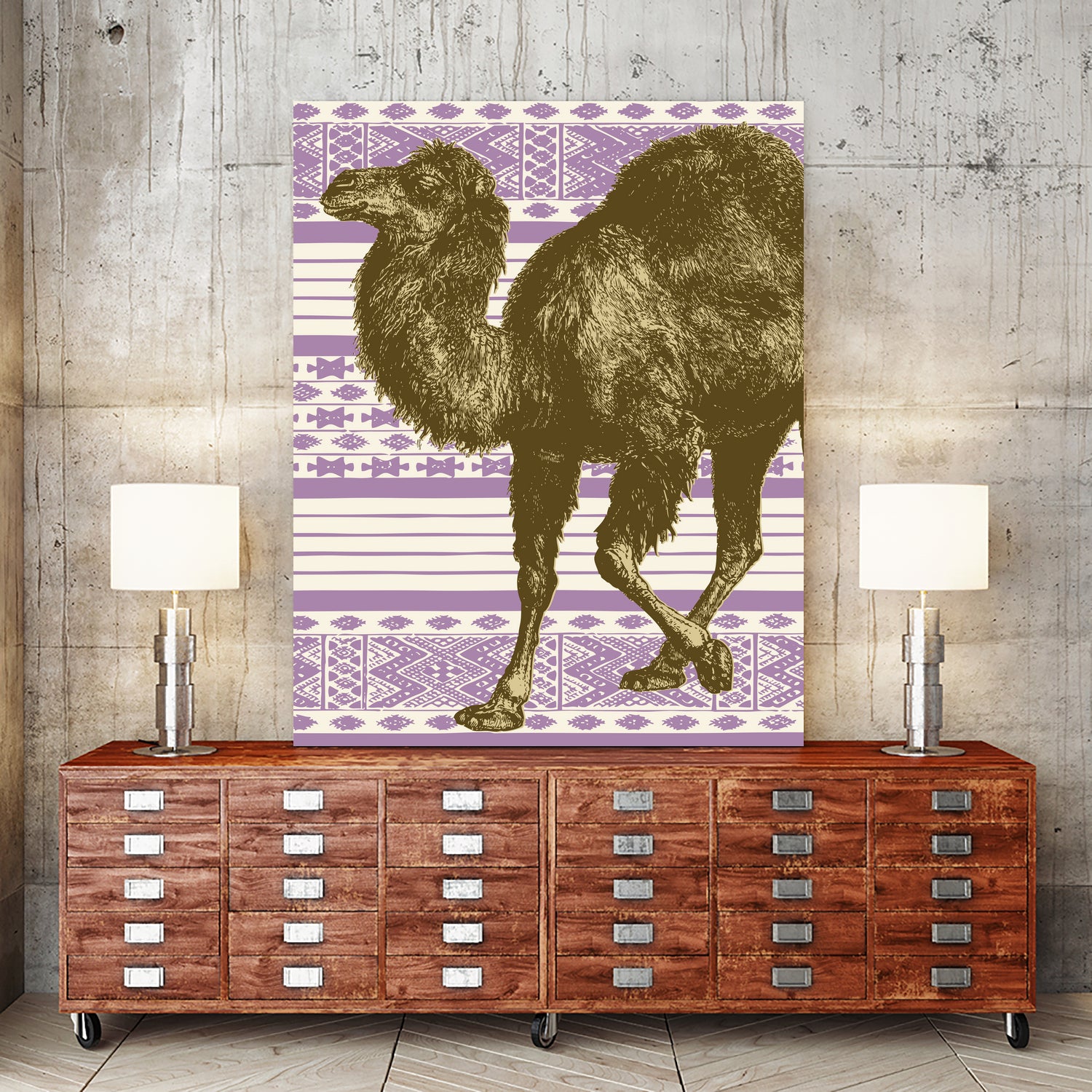 Bazaar Camel Lavender by Thomas Fernez on GIANT ART - fuchsia digital drawing