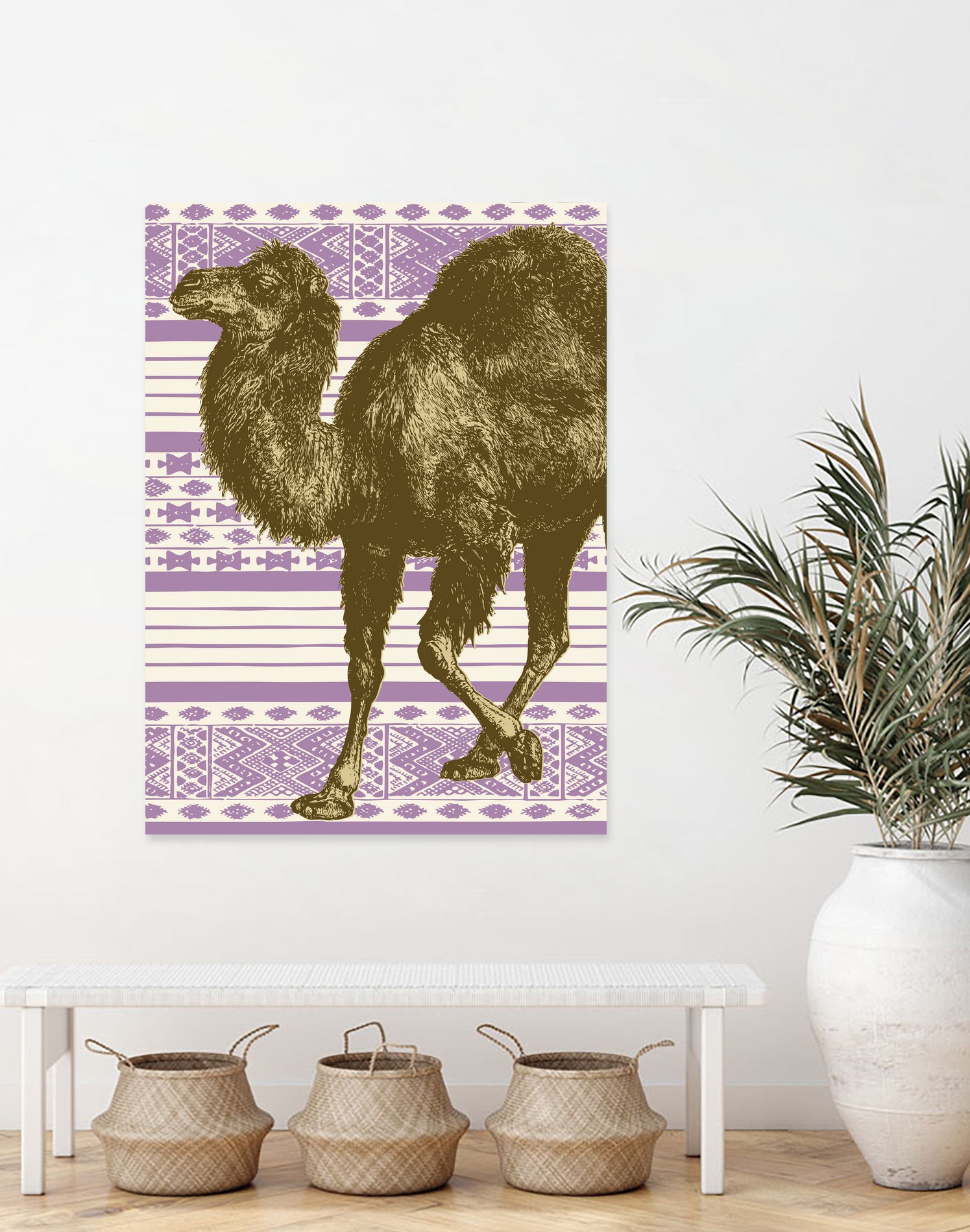 Bazaar Camel Lavender by Thomas Fernez on GIANT ART - fuchsia digital drawing