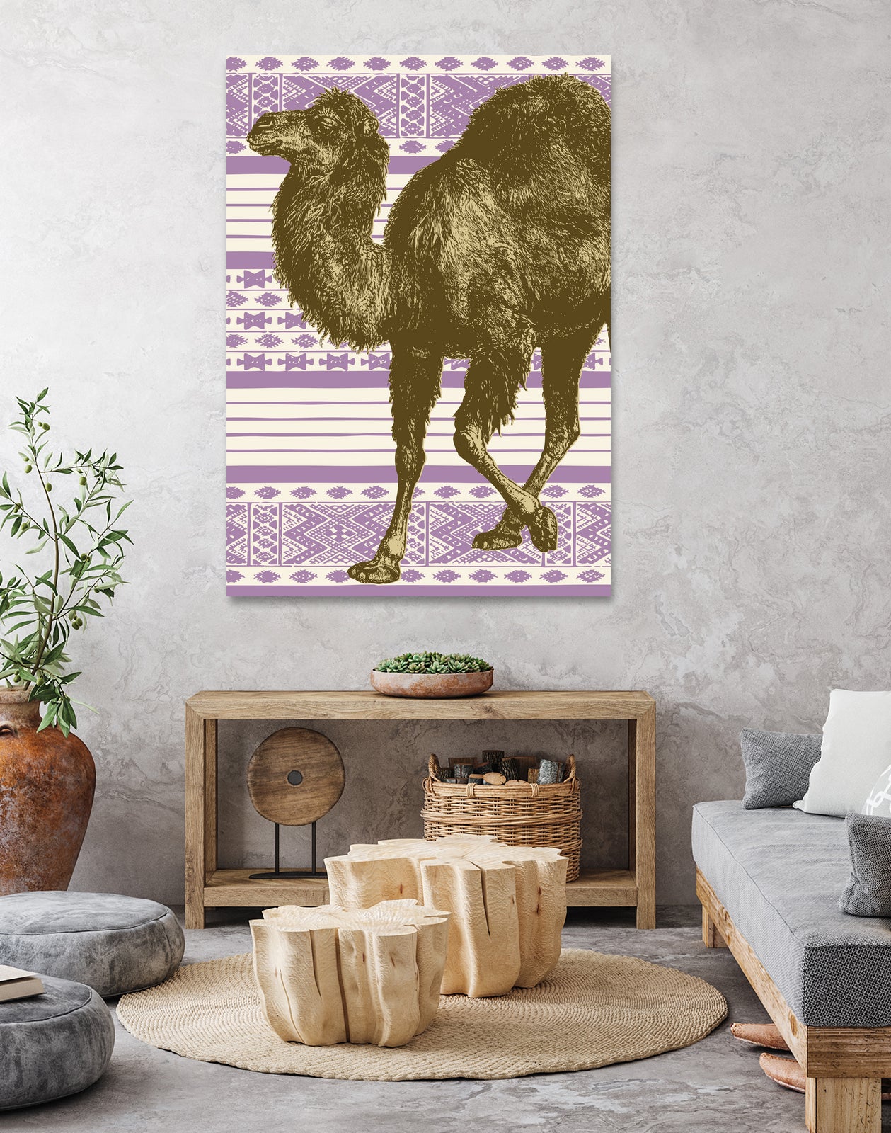 Bazaar Camel Lavender by Thomas Fernez on GIANT ART - fuchsia digital drawing
