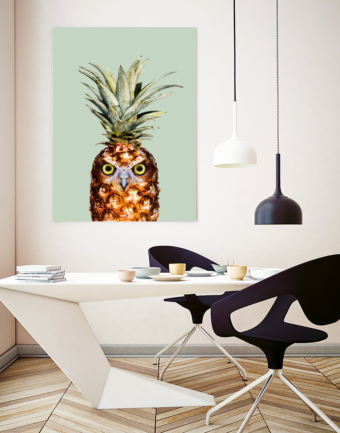 PINEAPPLE OWL by Jonas Loose on GIANT ART - green photo manipulation