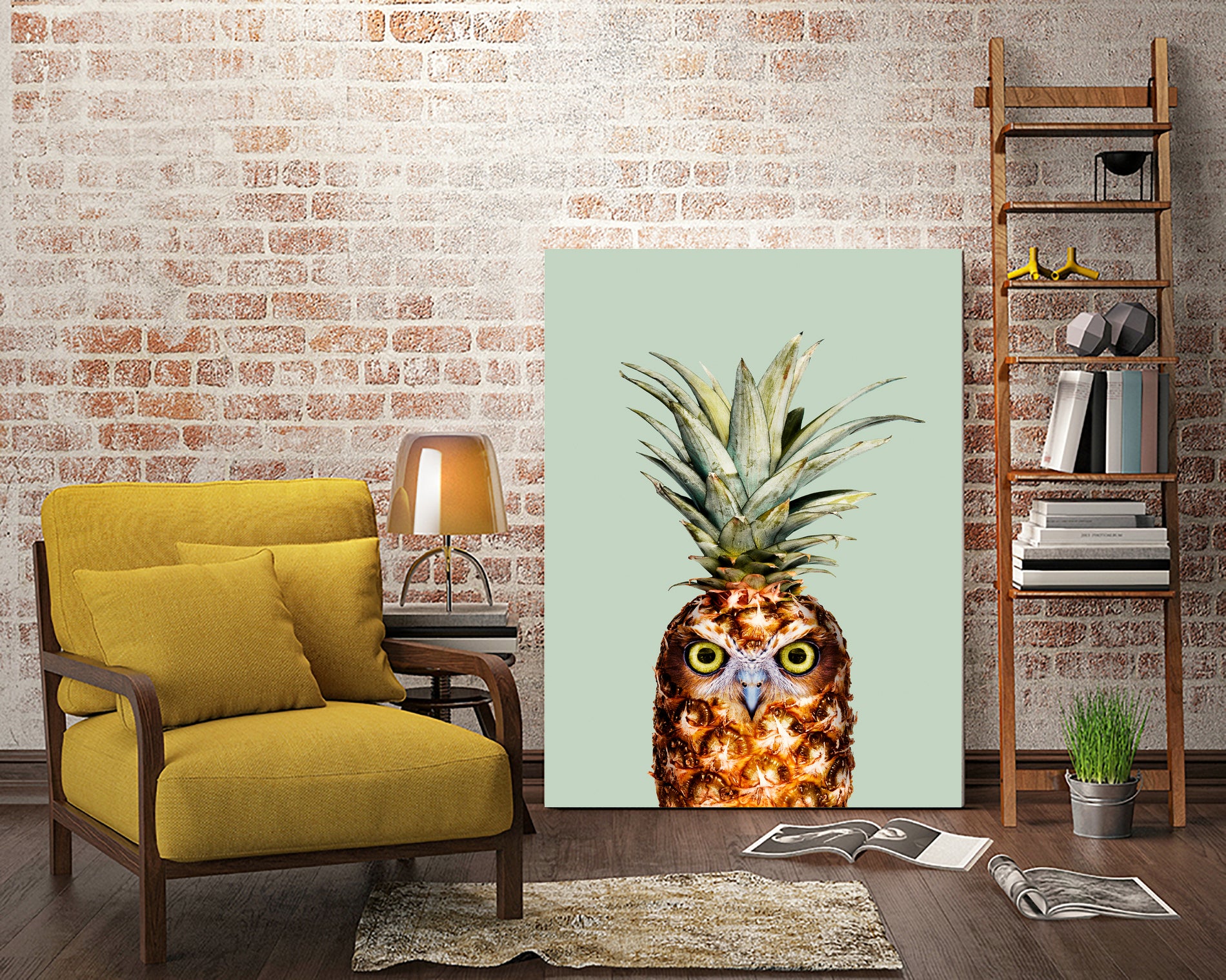 PINEAPPLE OWL by Jonas Loose on GIANT ART - green photo manipulation