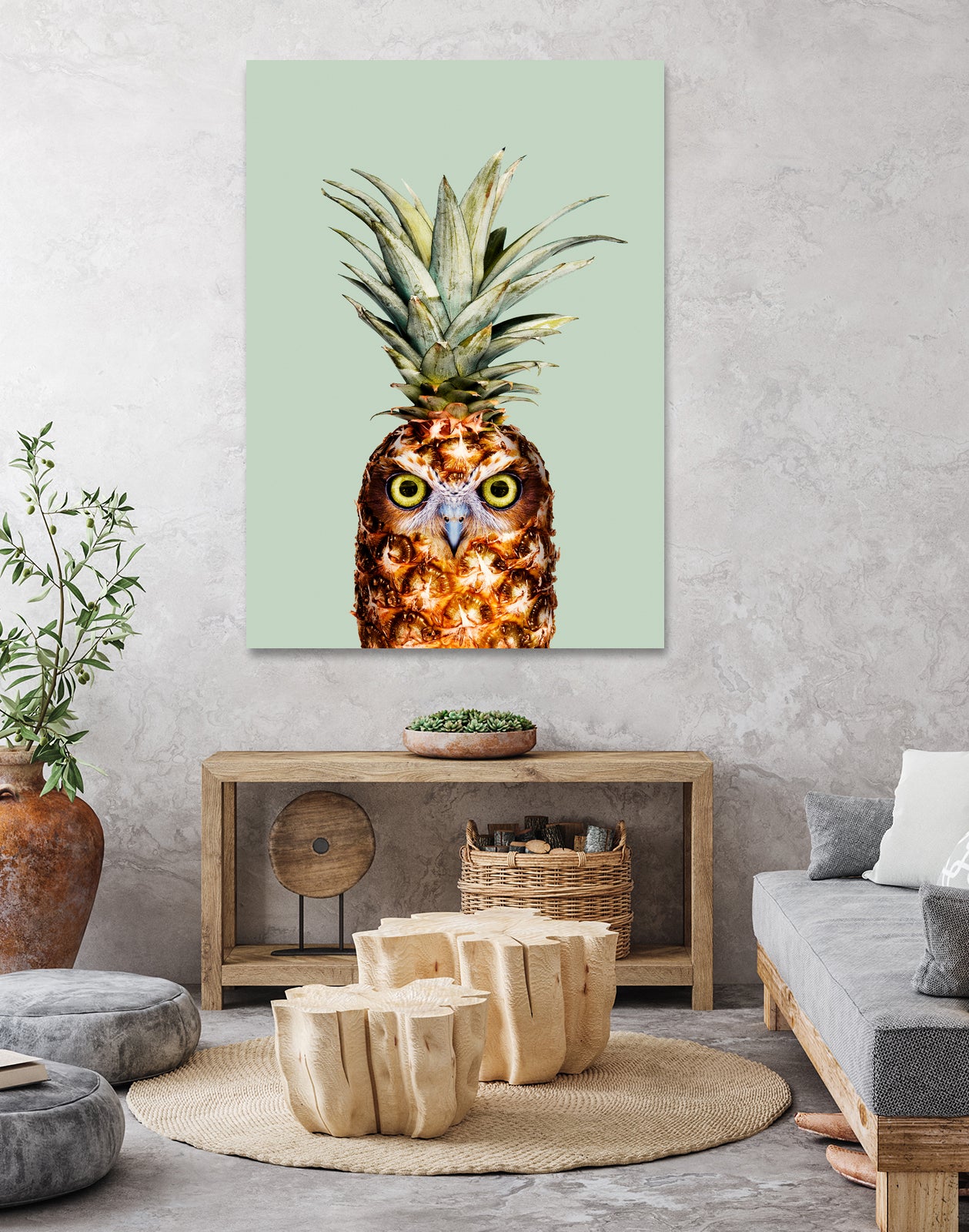 PINEAPPLE OWL by Jonas Loose on GIANT ART - green photo manipulation