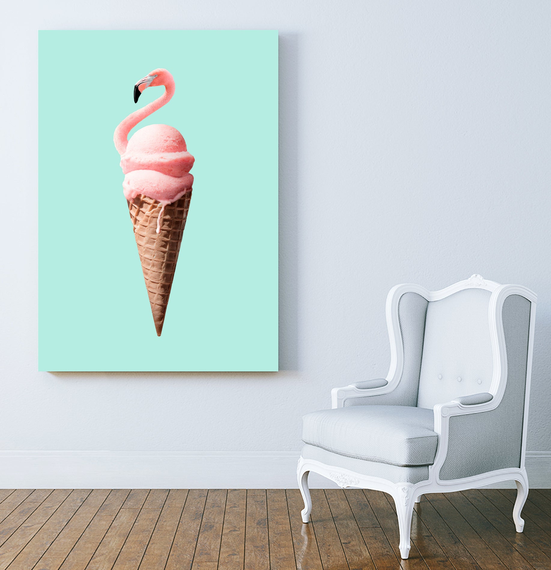 FLAMINGO CONE by Jonas Loose on GIANT ART - pink photo manipulation