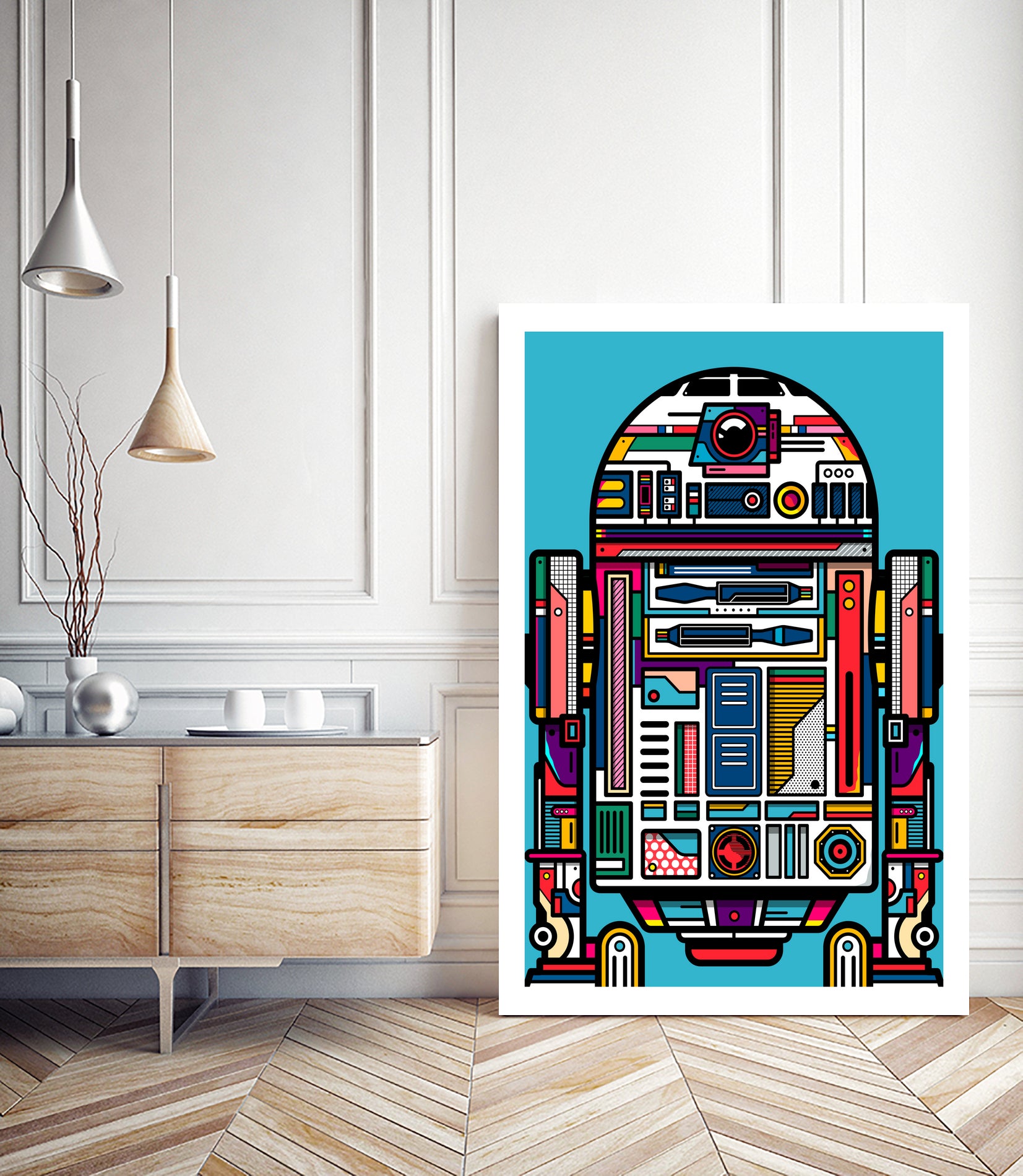R2-D2 by Marco Schiavon on GIANT ART - blue digital drawing