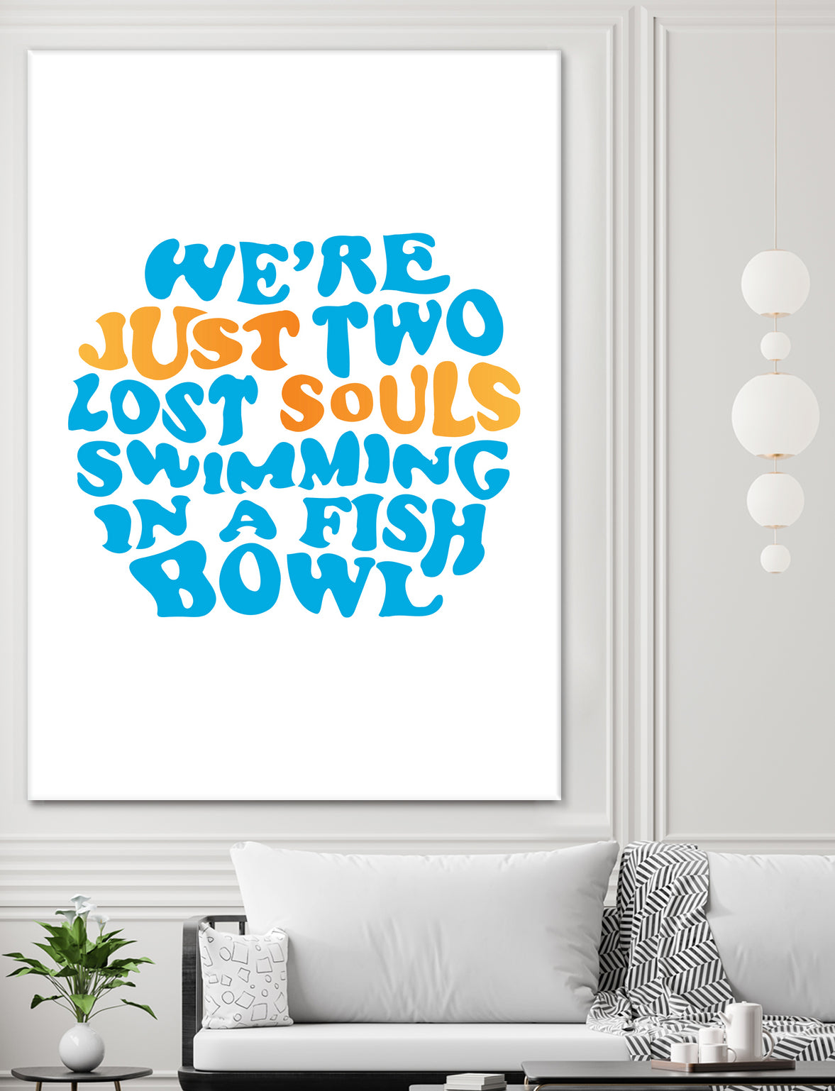 Pink Floyd - just two lost souls swimming in a fish bowl by gareth mcguckin on GIANT ART - white typography