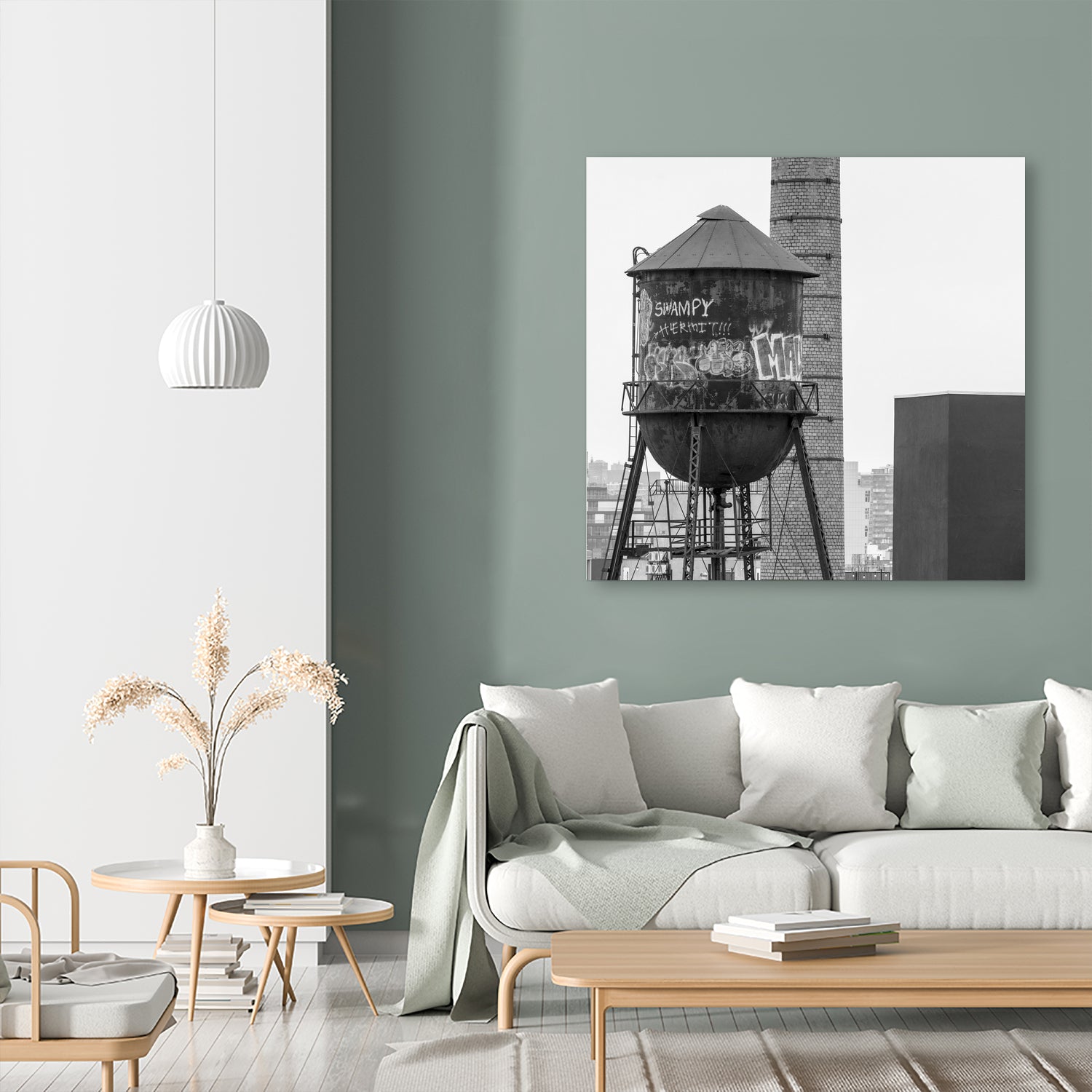 Water tower in Brooklyn by RENZO REBAGLIATI on GIANT ART - black photo illustration