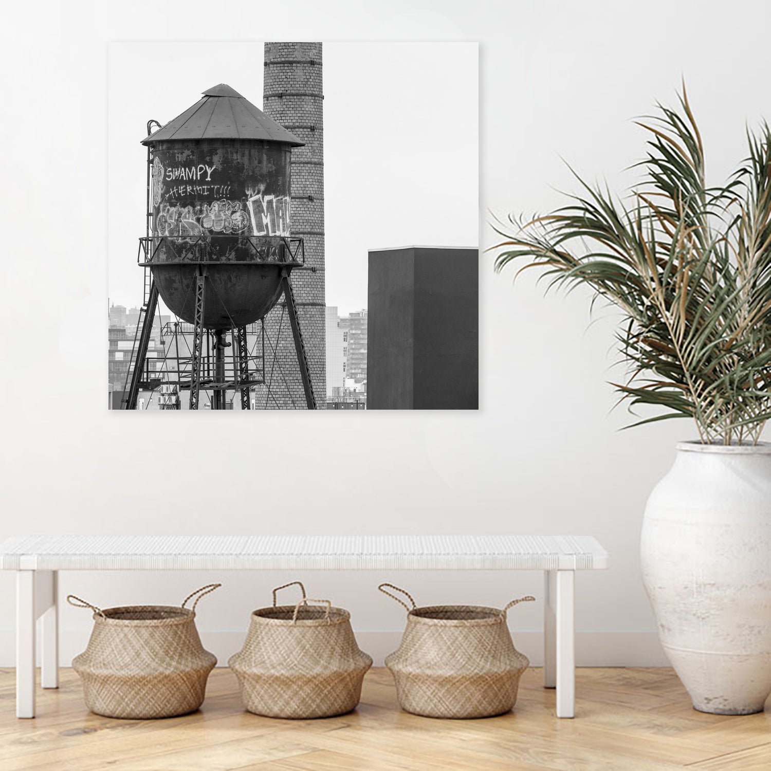 Water tower in Brooklyn by RENZO REBAGLIATI on GIANT ART - black photo illustration