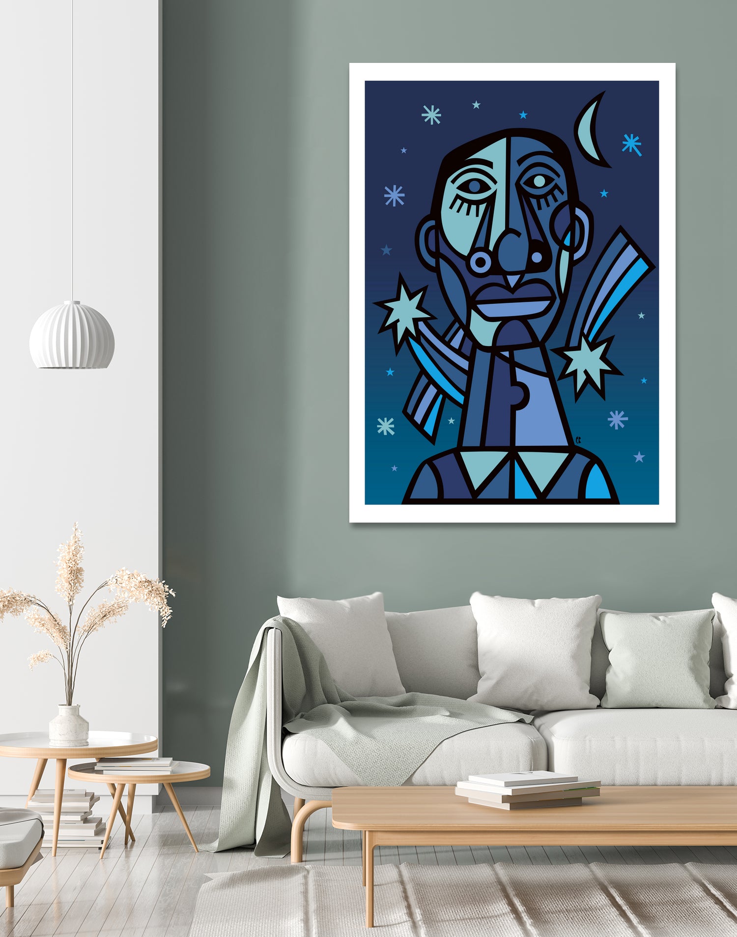 Noche estrellada by Carlos Joaquin Ramirez Fernandez on GIANT ART - blue digital drawing