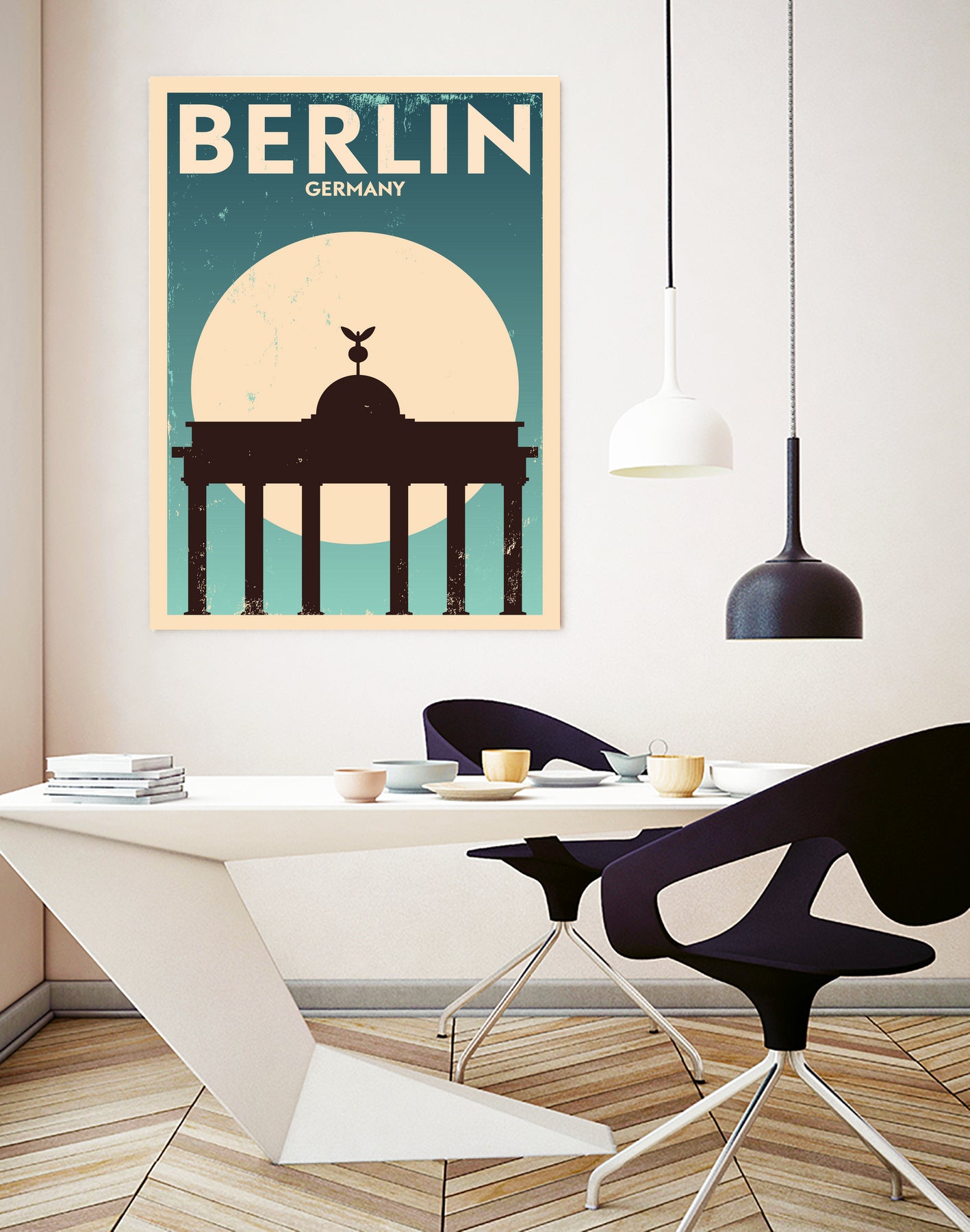 Retro Berlin Poster by Kursat Unsal on GIANT ART - white vector illustration