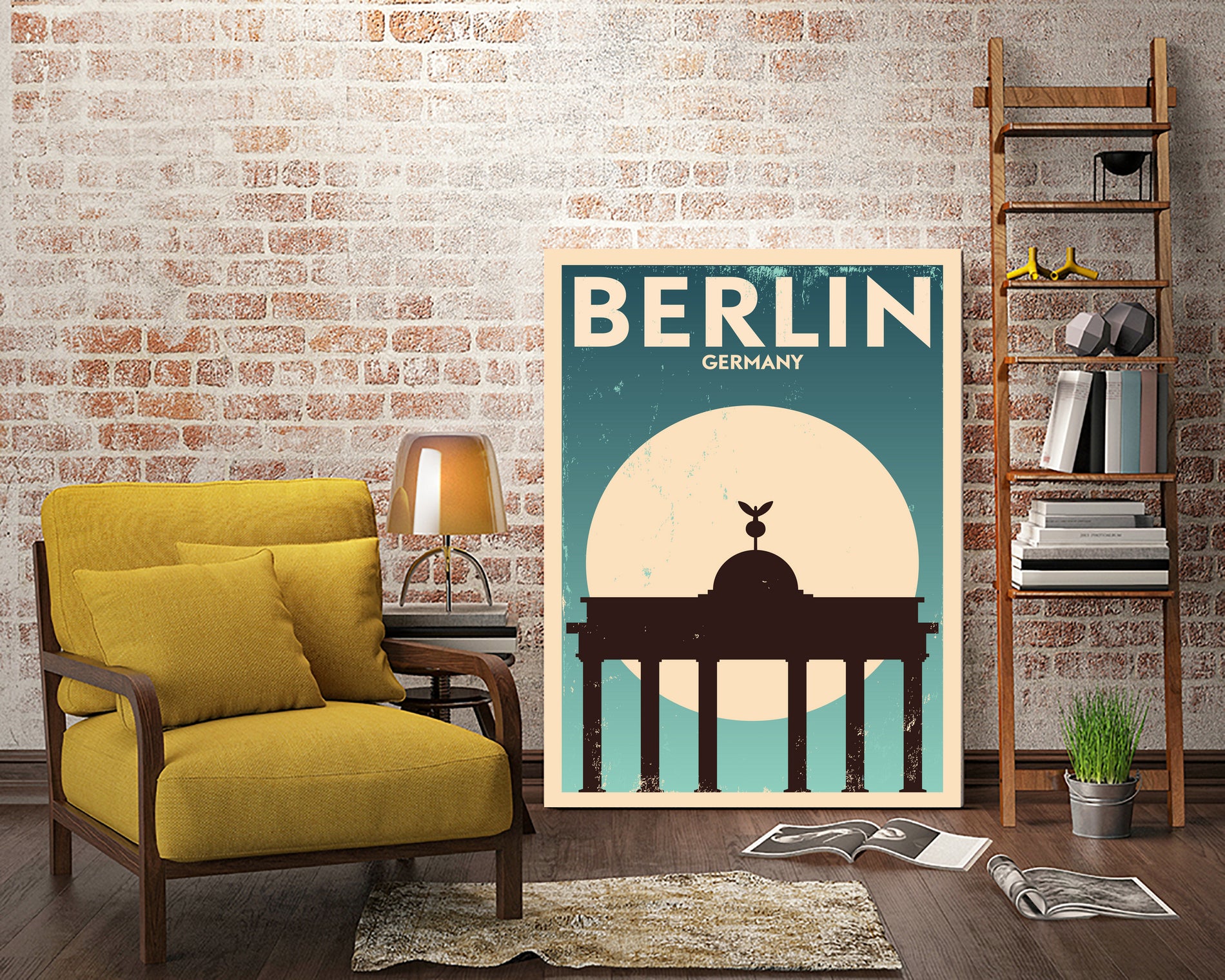 Retro Berlin Poster by Kursat Unsal on GIANT ART - white vector illustration