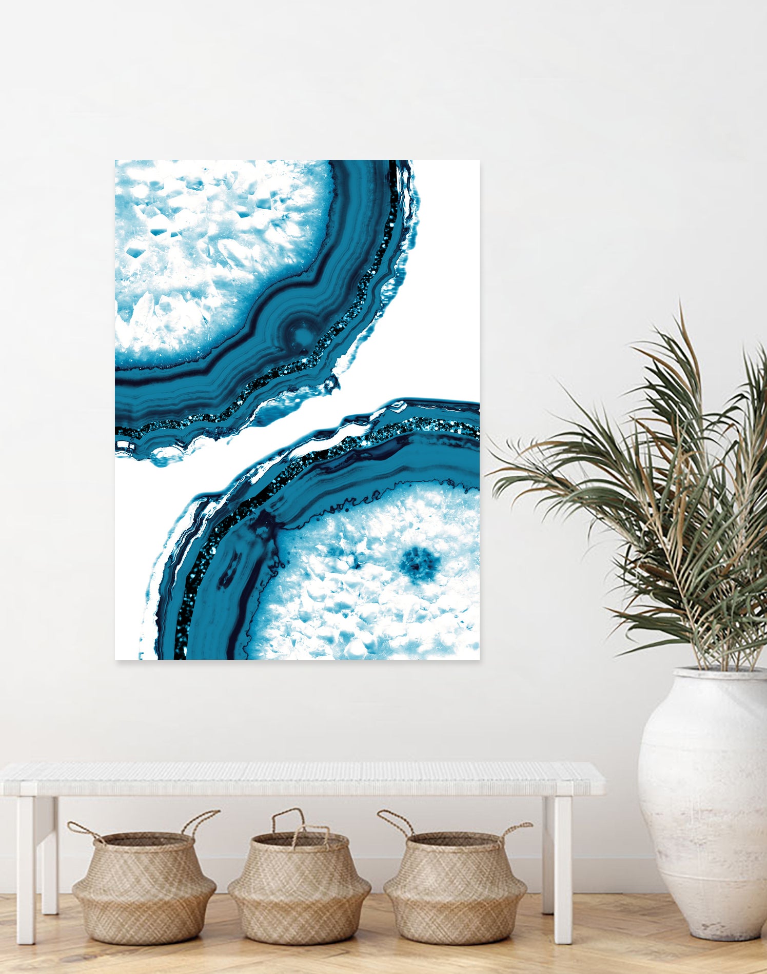 Blue Agate Glitter Glam #1 #gem #decor #art by Anita & Bella Jantz on GIANT ART - blue photo illustration