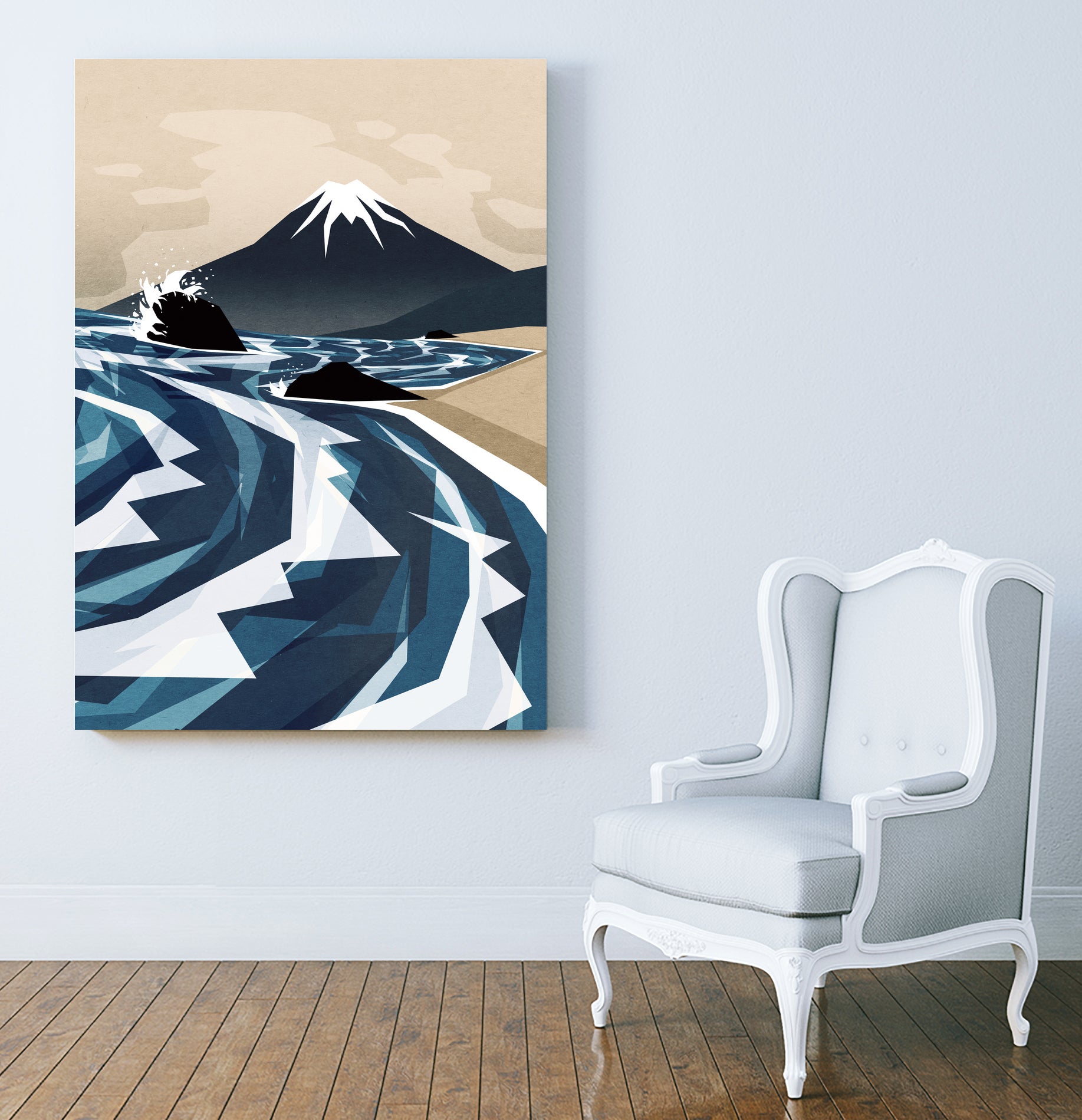Breaking the waves by Sjoerd Piepenbrink on GIANT ART - blue digital painting