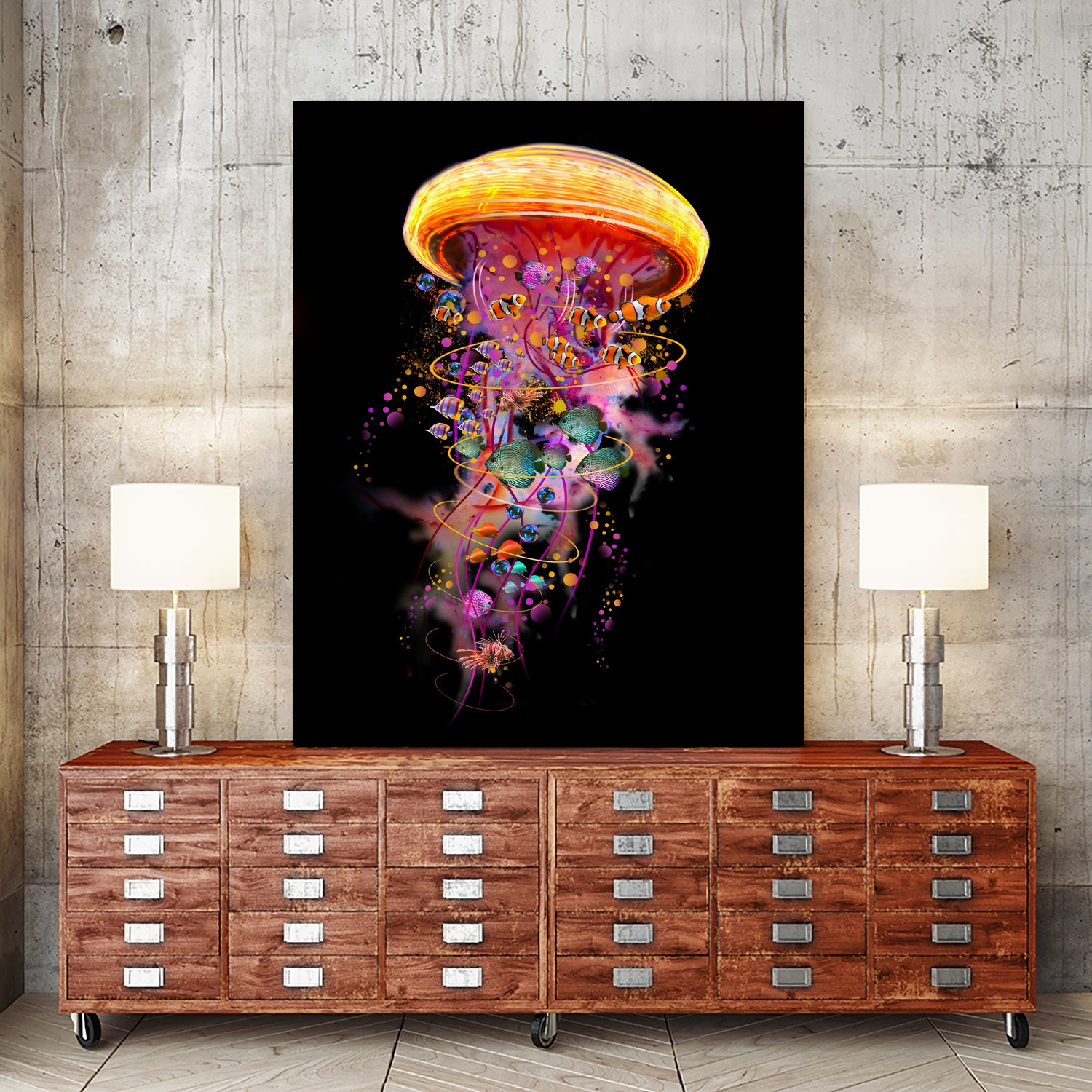 Jellyfish World by David Loblaw on GIANT ART - blue photo illustration