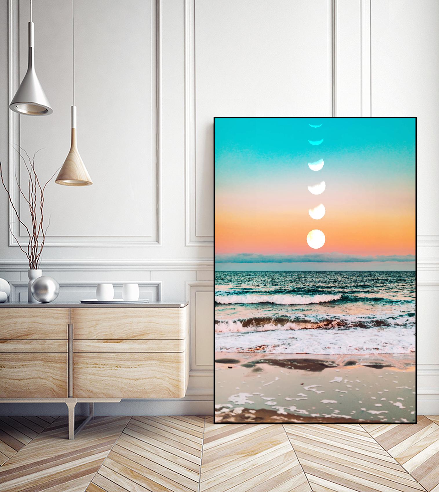Beach Moon by 83 Oranges on GIANT ART - orange digital beach