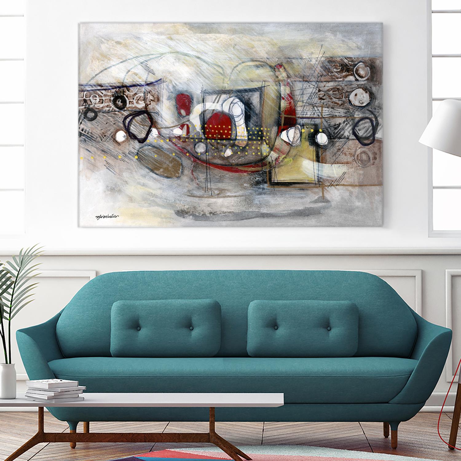 Passer au travers by Sylvie Cloutier on GIANT ART - beige abstract