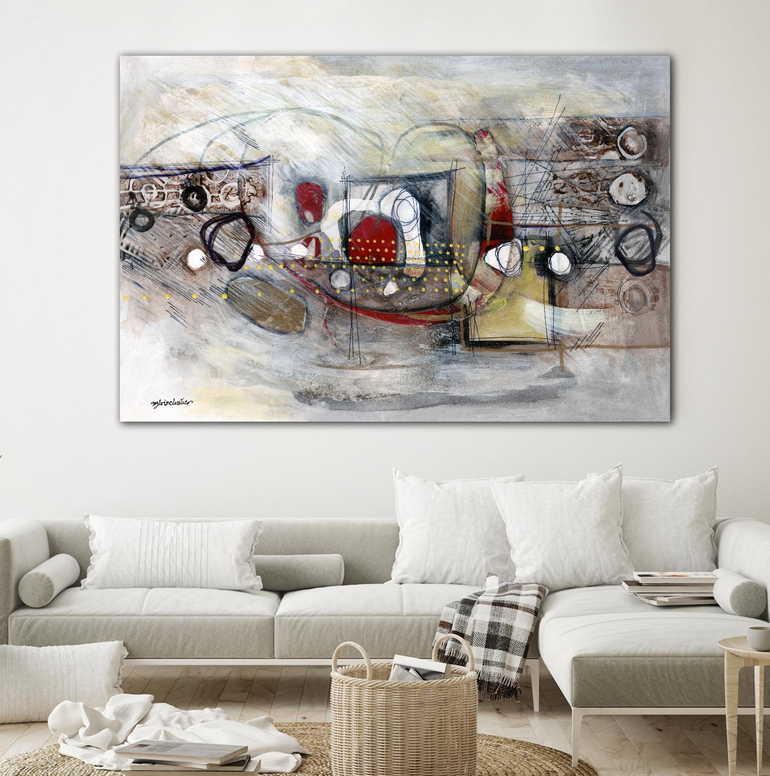 Passer au travers by Sylvie Cloutier on GIANT ART - beige abstract