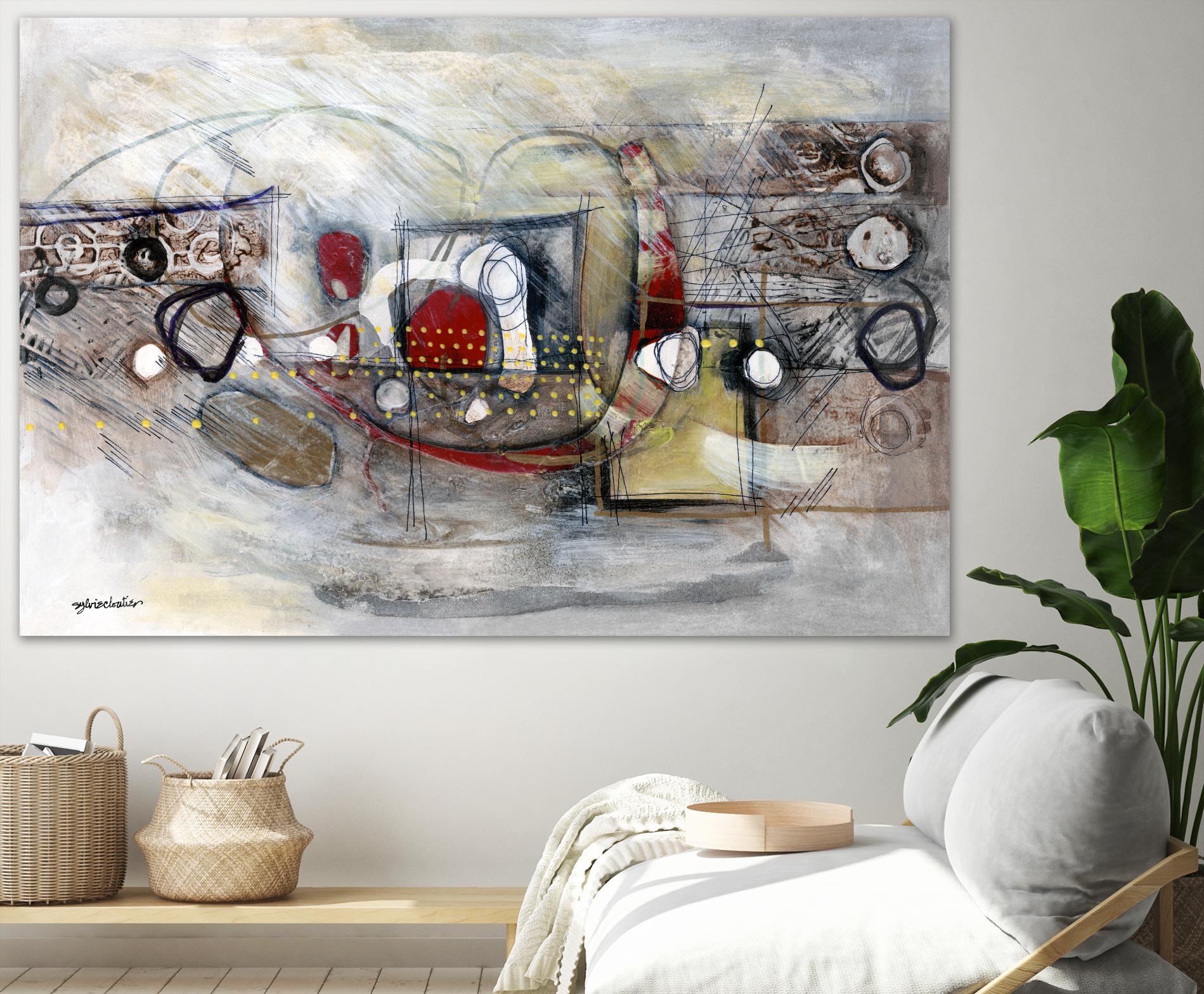 Passer au travers by Sylvie Cloutier on GIANT ART - beige abstract