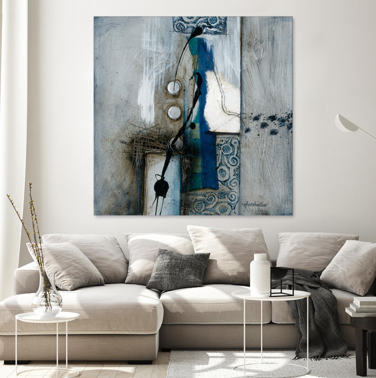 La fonte by Sylvie Cloutier on GIANT ART - blue abstract