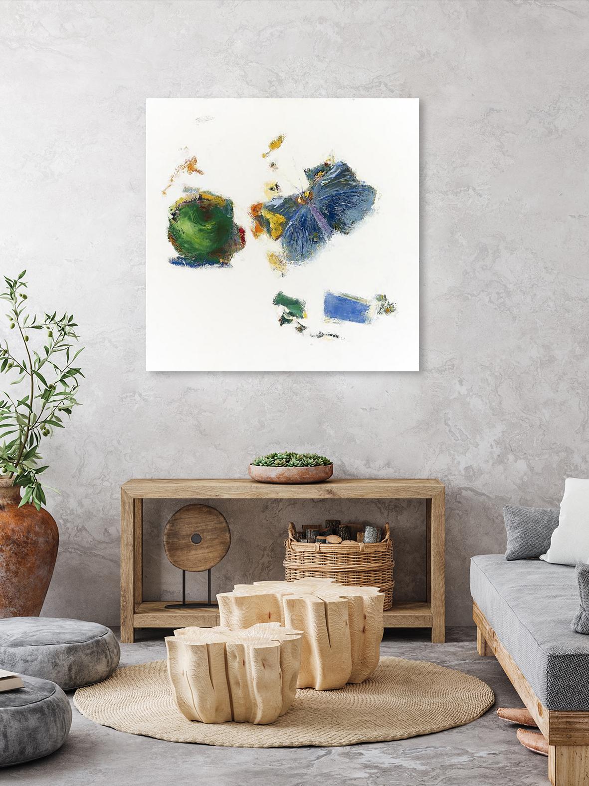 Pomme et papillon by Diane Lambin on GIANT ART - green abstract papillon