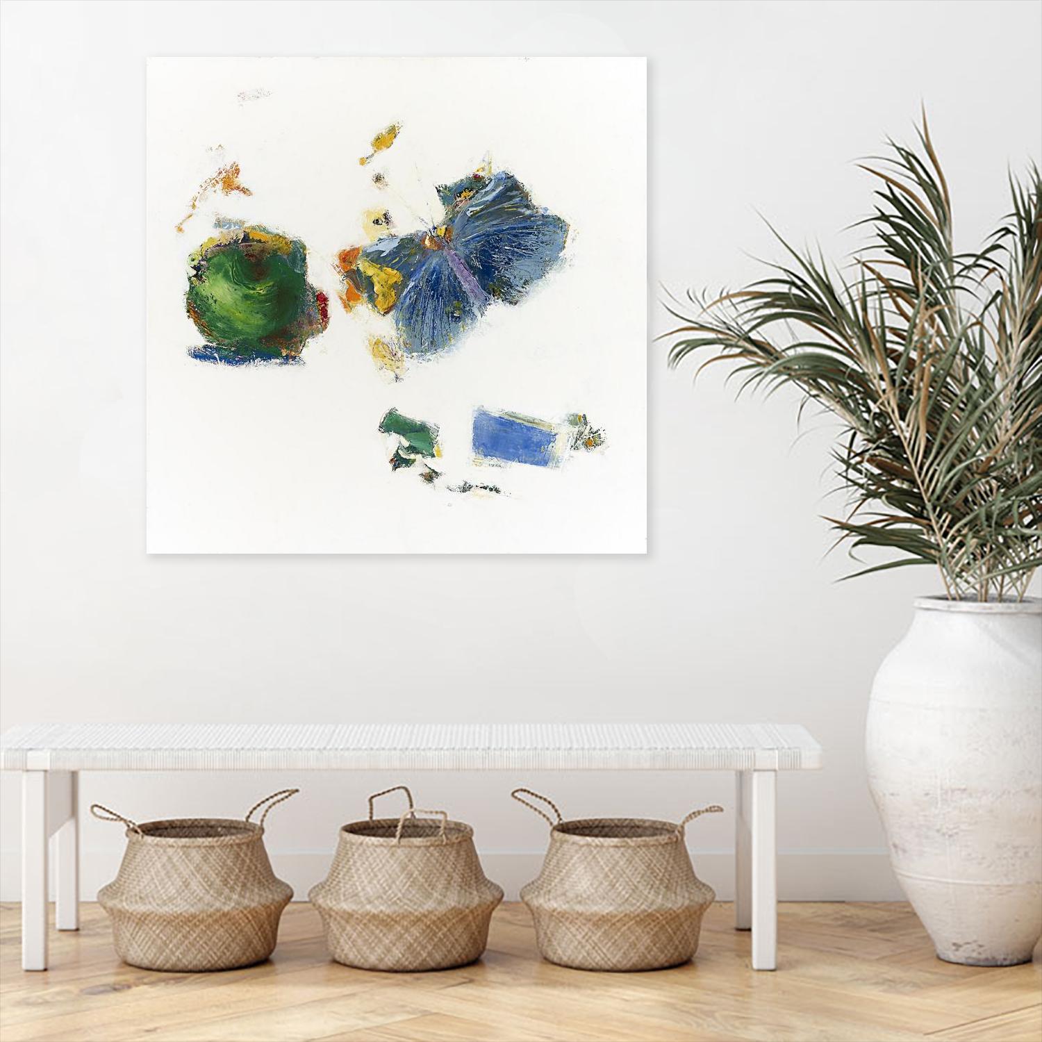 Pomme et papillon by Diane Lambin on GIANT ART - green abstract papillon