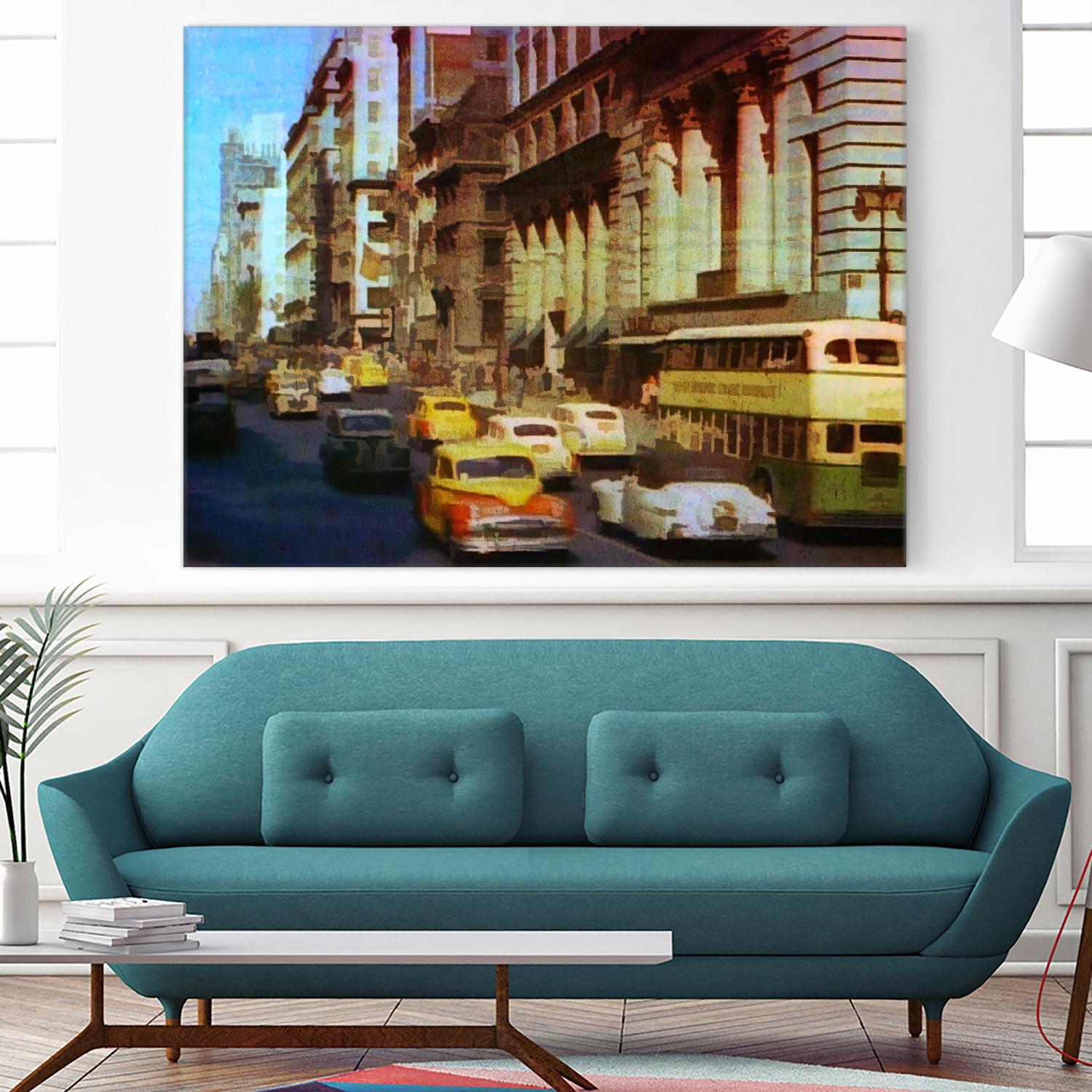 New York 1949 - 5 by Jean-François Dupuis on GIANT ART - beige architecture automobile