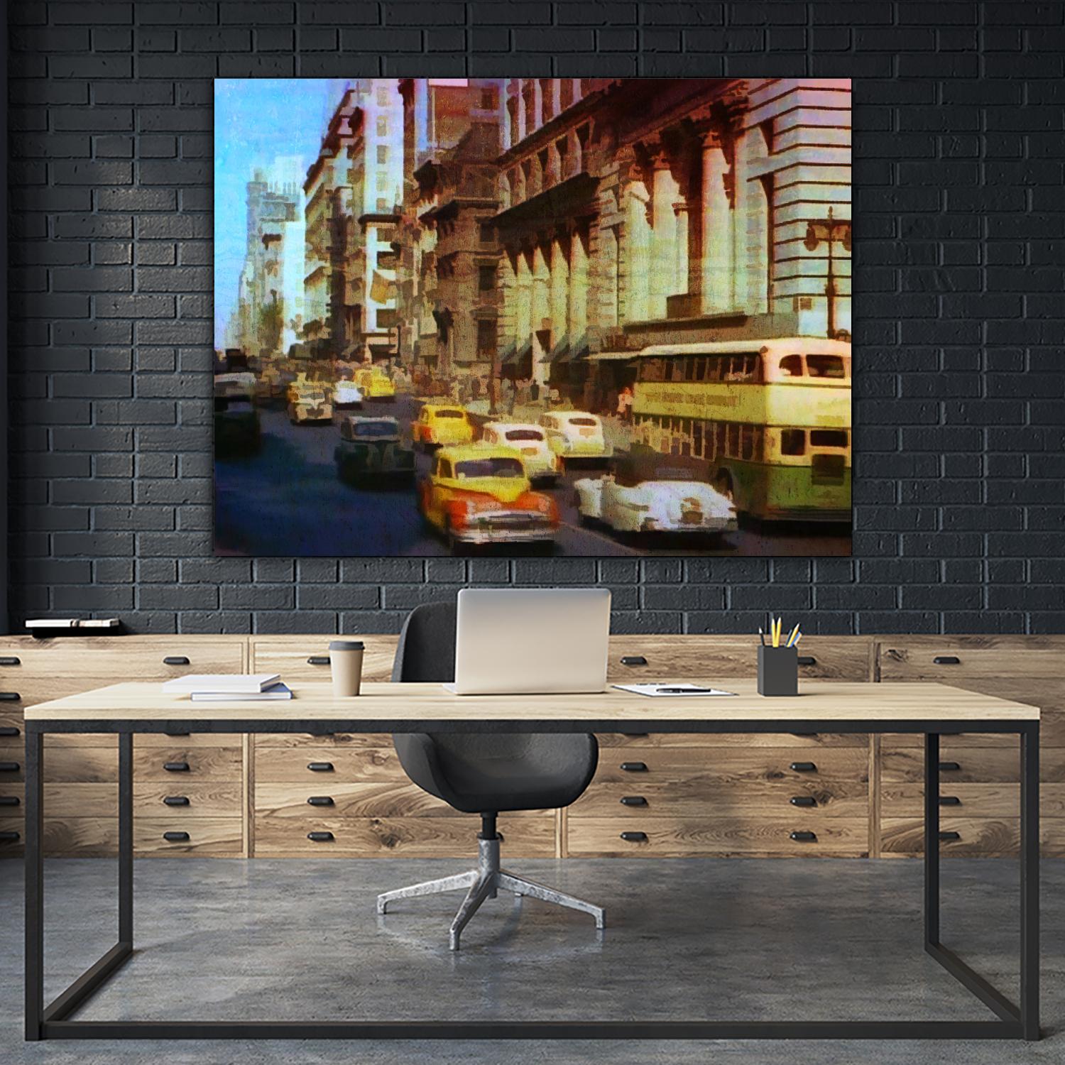 New York 1949 - 5 by Jean-François Dupuis on GIANT ART - beige architecture automobile