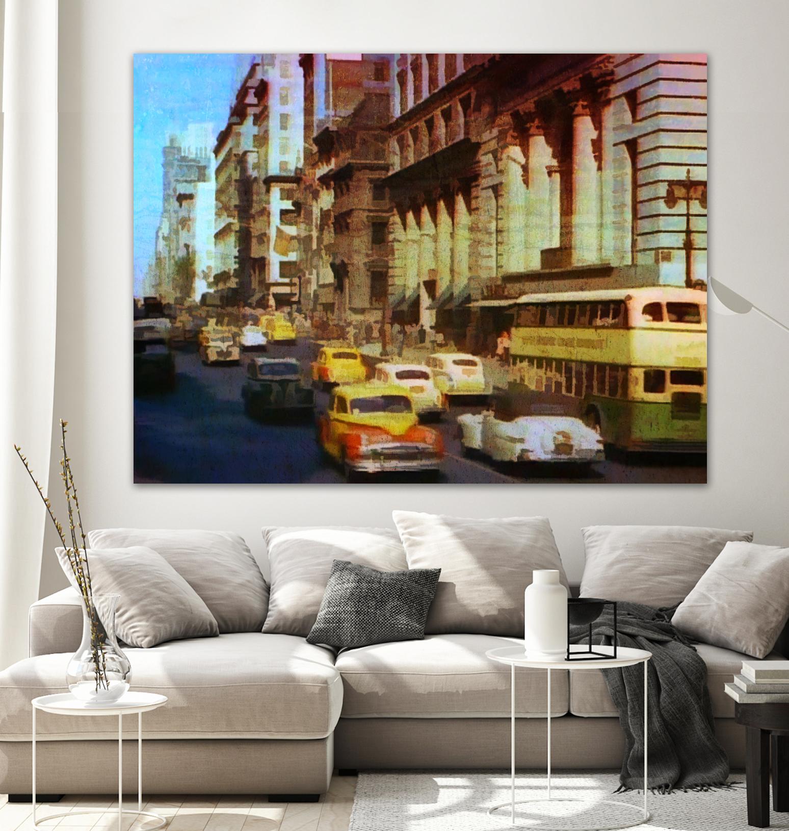 New York 1949 - 5 by Jean-François Dupuis on GIANT ART - beige architecture automobile