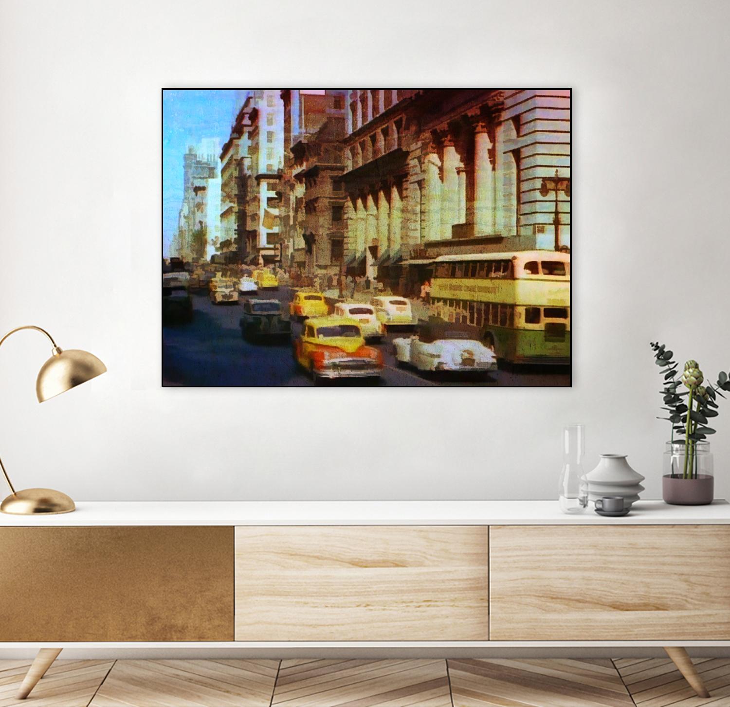 New York 1949 - 5 by Jean-François Dupuis on GIANT ART - beige architecture automobile