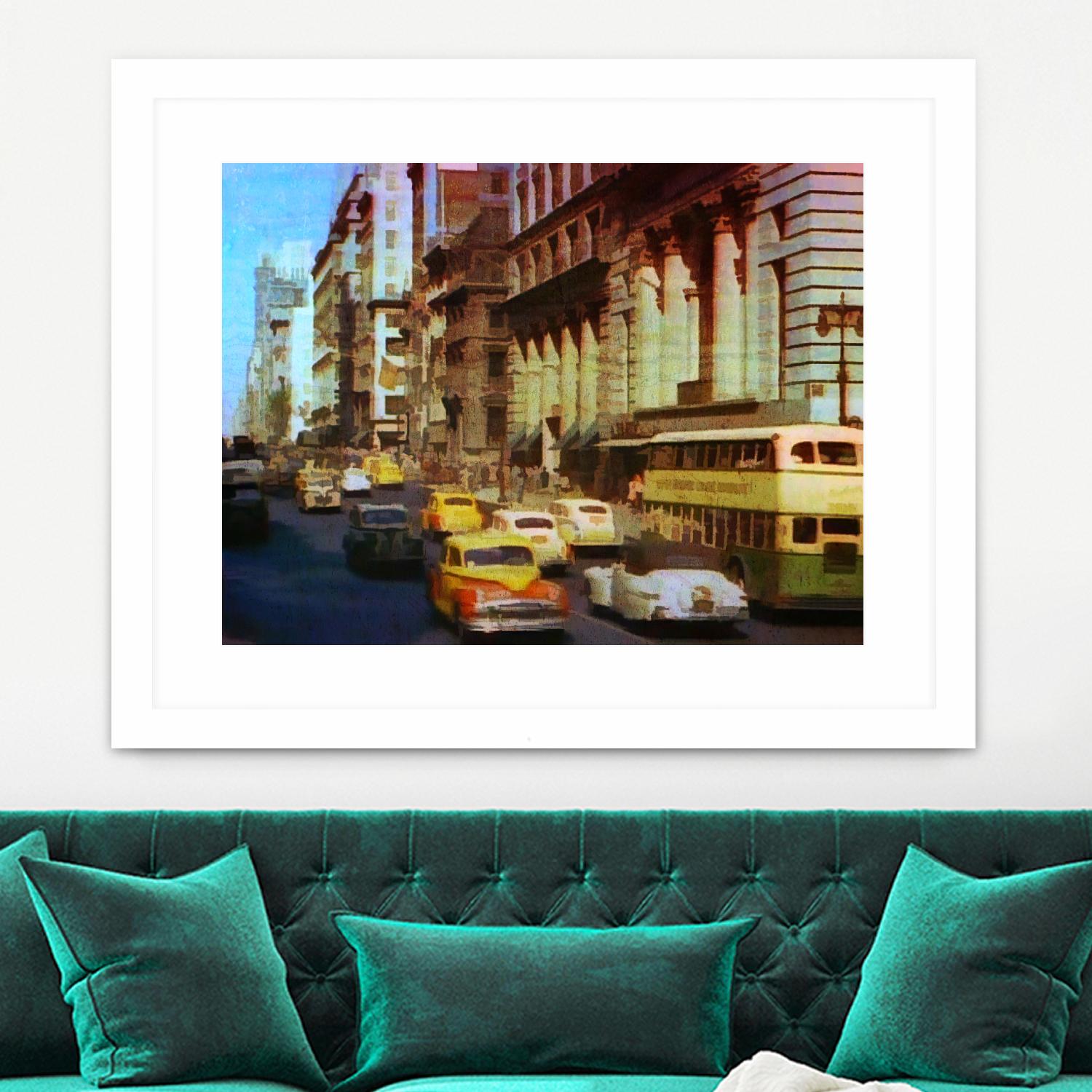 New York 1949 - 5 by Jean-François Dupuis on GIANT ART - beige architecture automobile