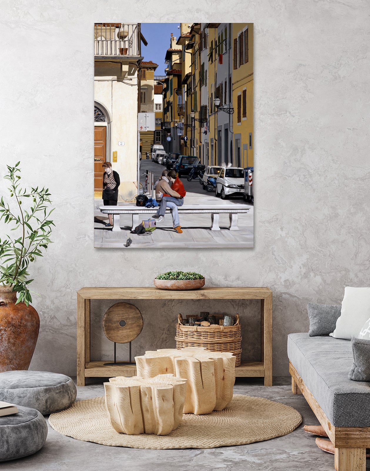 Lovers in Santa Croce by Matthew Holden Bates on GIANT ART - blue landscape