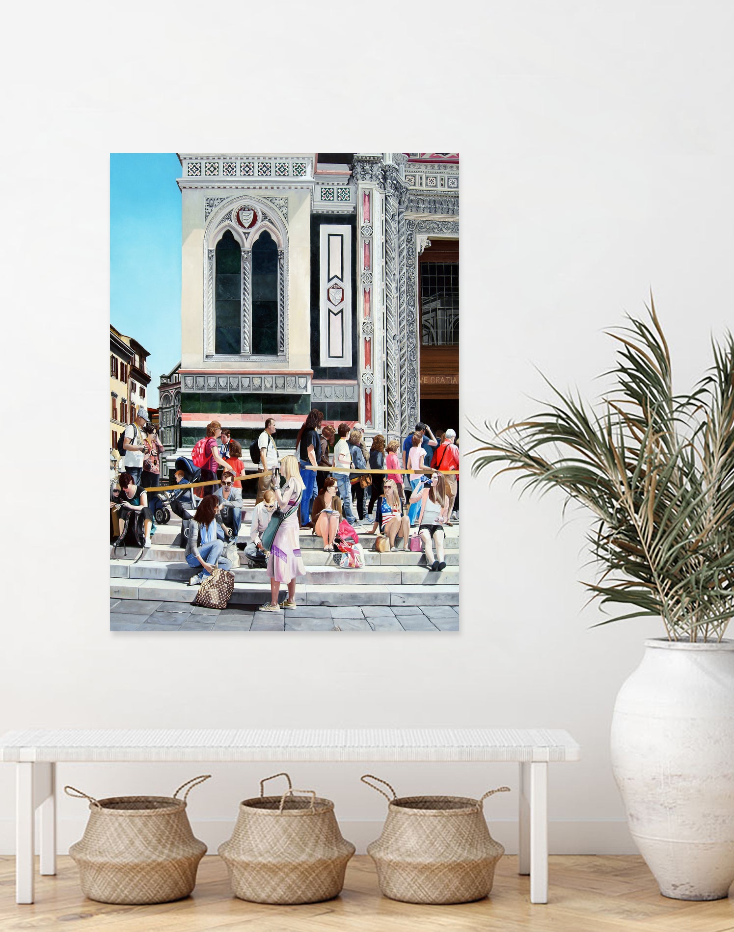 Sitting on the Steps of the Duomo by Matthew Holden Bates on GIANT ART - blue landscape