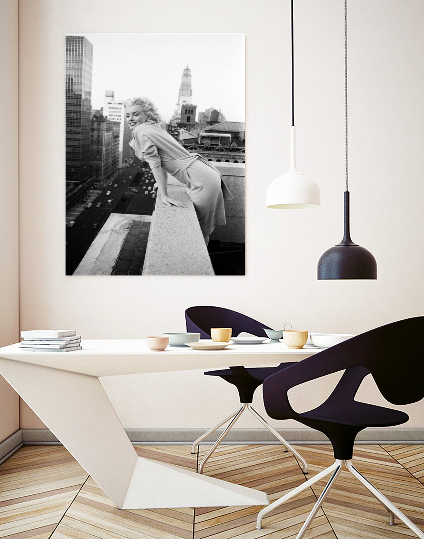 Marilyn on balcony  by M studio on GIANT ART - black and white photography