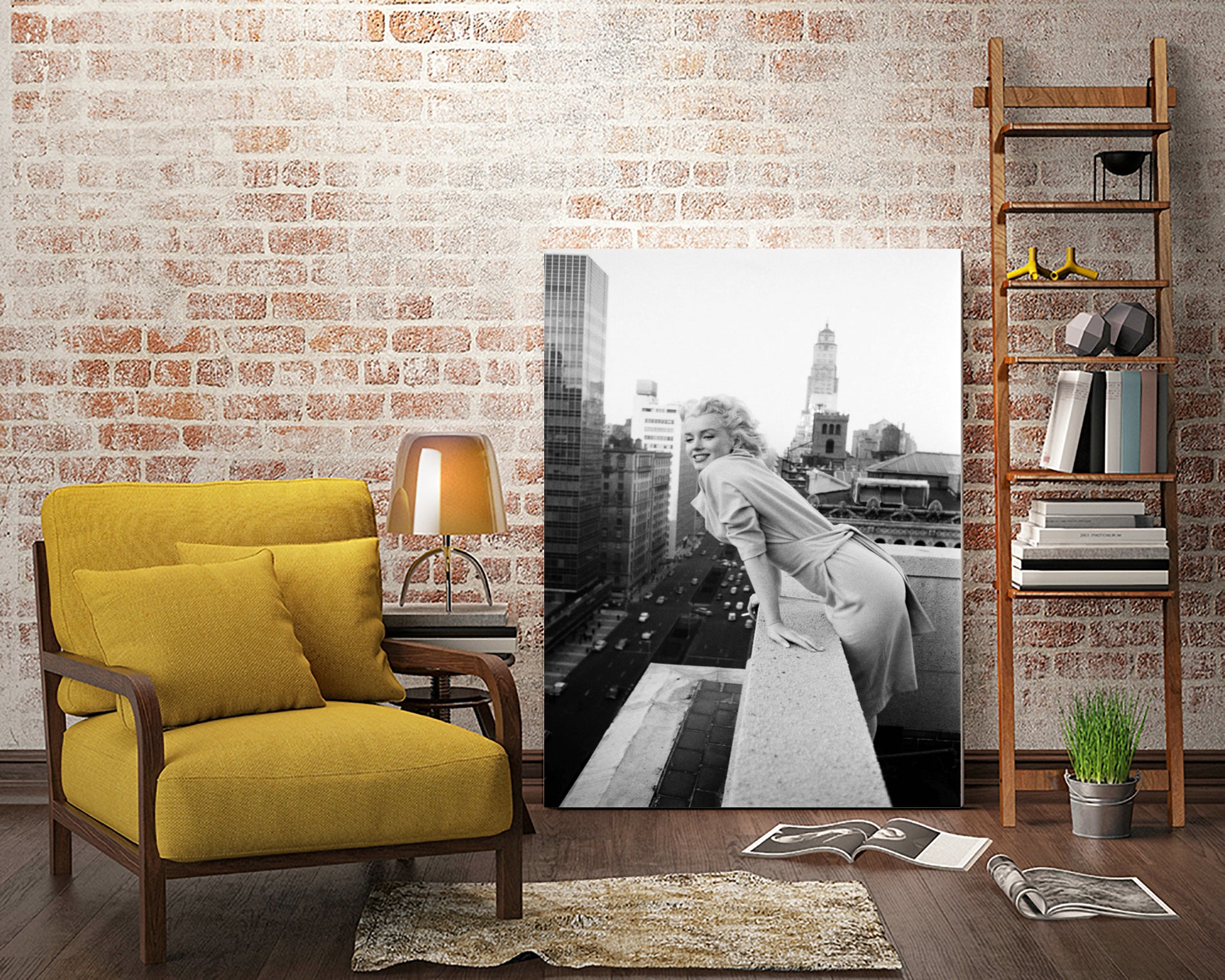 Marilyn on balcony  by M studio on GIANT ART - black and white photography