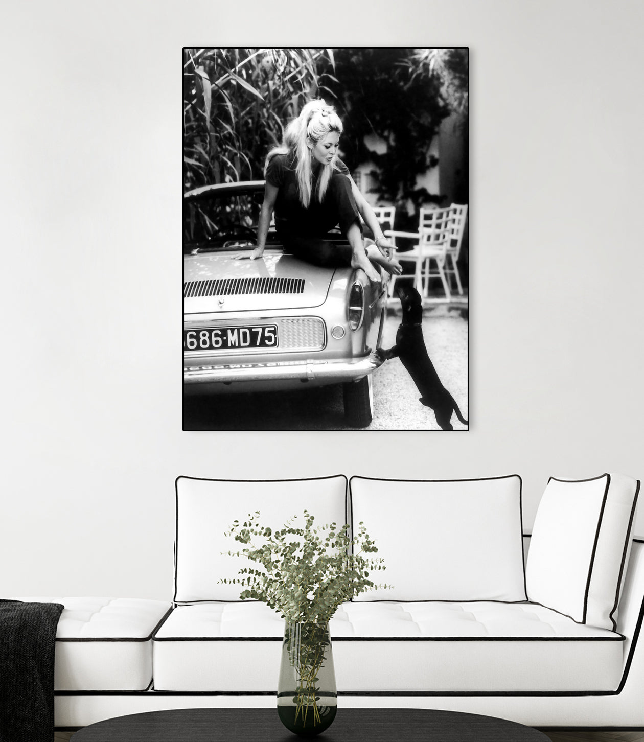 Brigitte Bardot with her dog in St. Tropez, 1962 by M Studio on GIANT ART - black and white photographie bardot