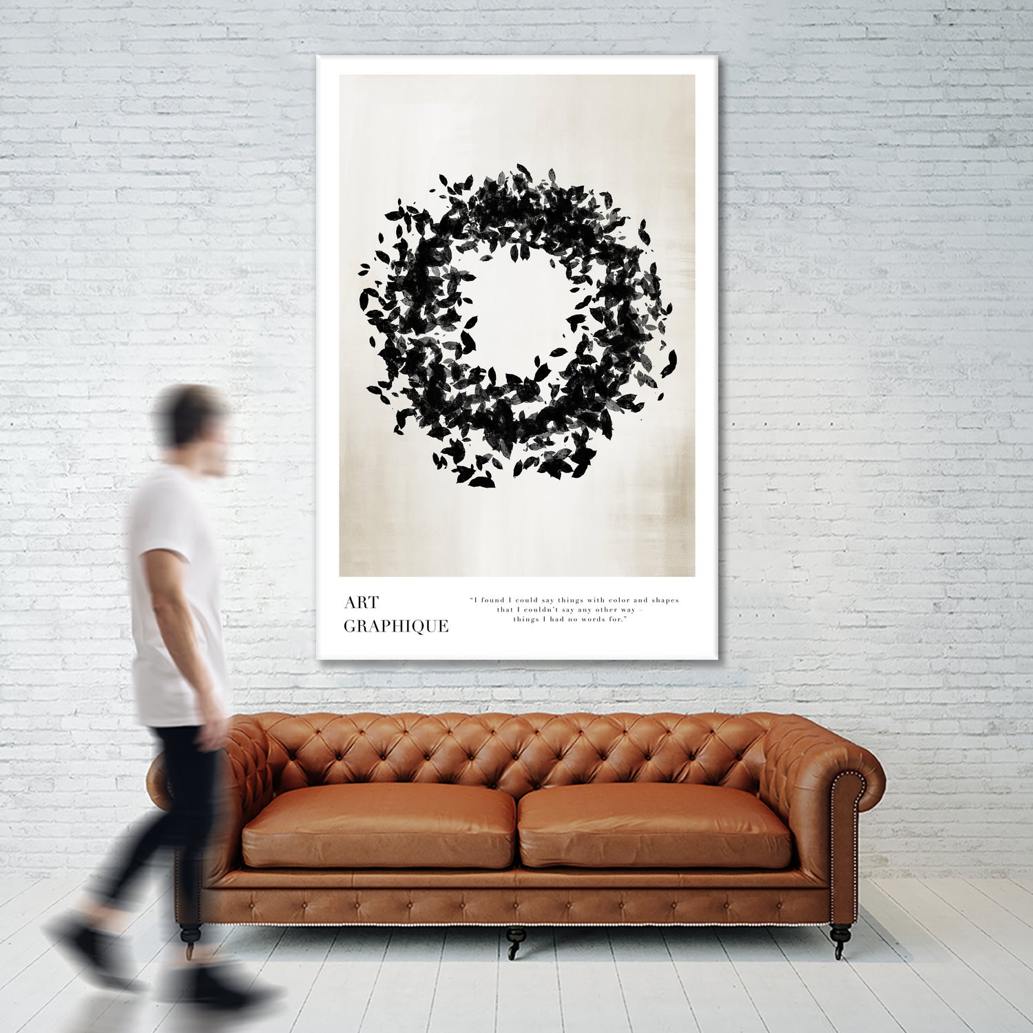 Organic Circle by M Studio on GIANT ART - beige