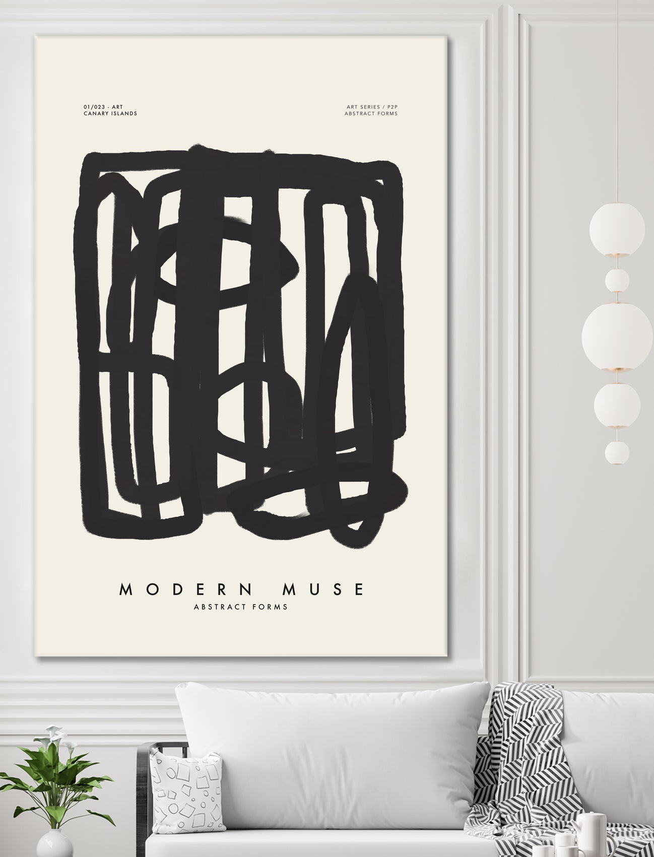 Modern Muse by M Studio on GIANT ART - beige mid century