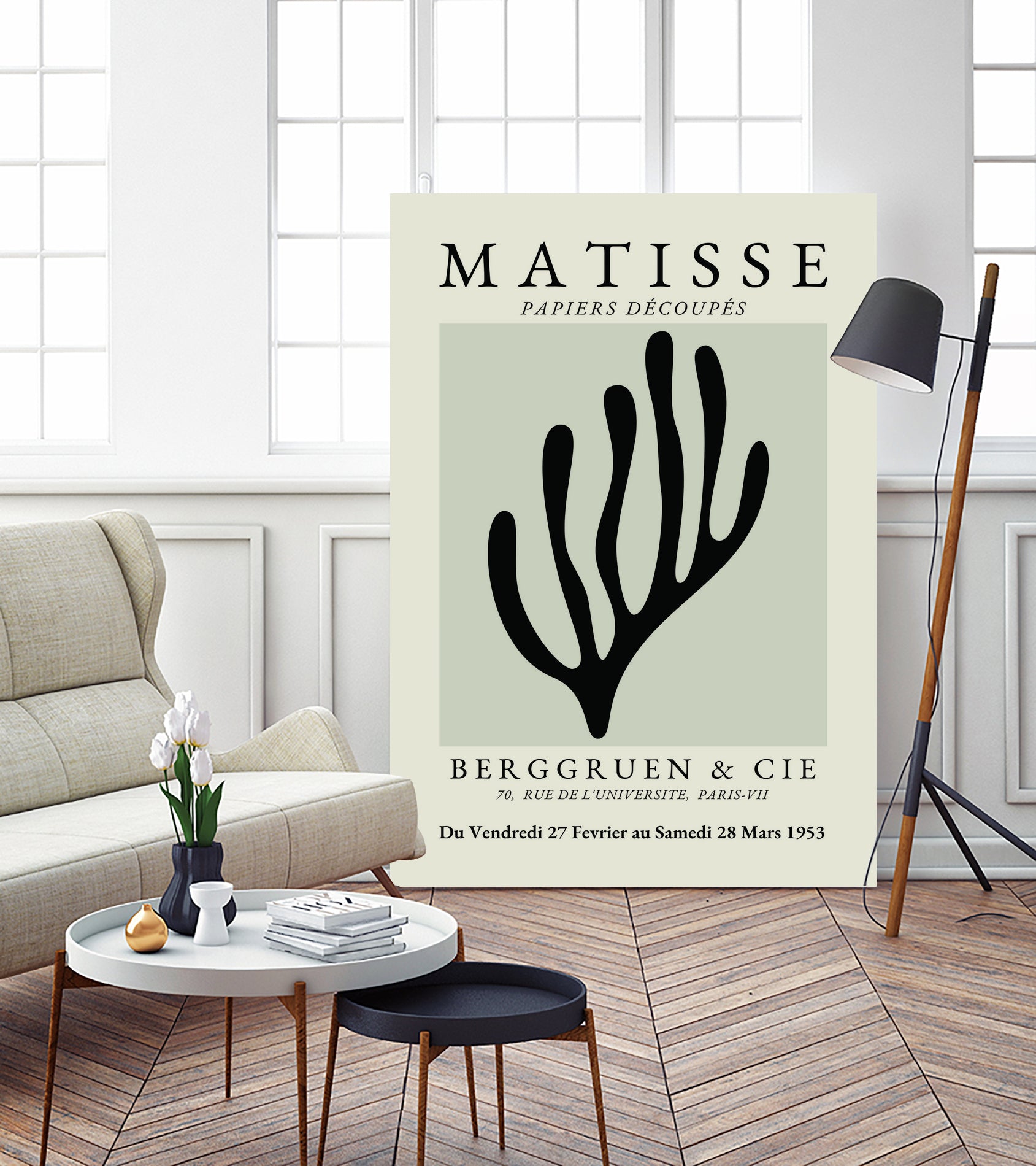 Le corail by M Studio on GIANT ART - beige botanique