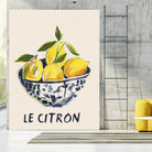 Le Citron by M Studio on GIANT ART - blue figurative canvas frame