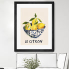 Le Citron by M Studio on GIANT ART - blue figurative canvas frame