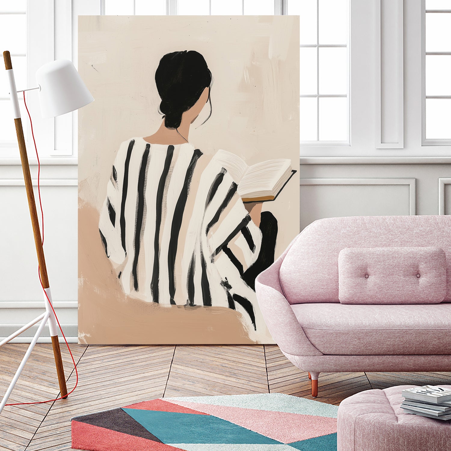 women reading by Mstudio on GIANT ART - beige figurative